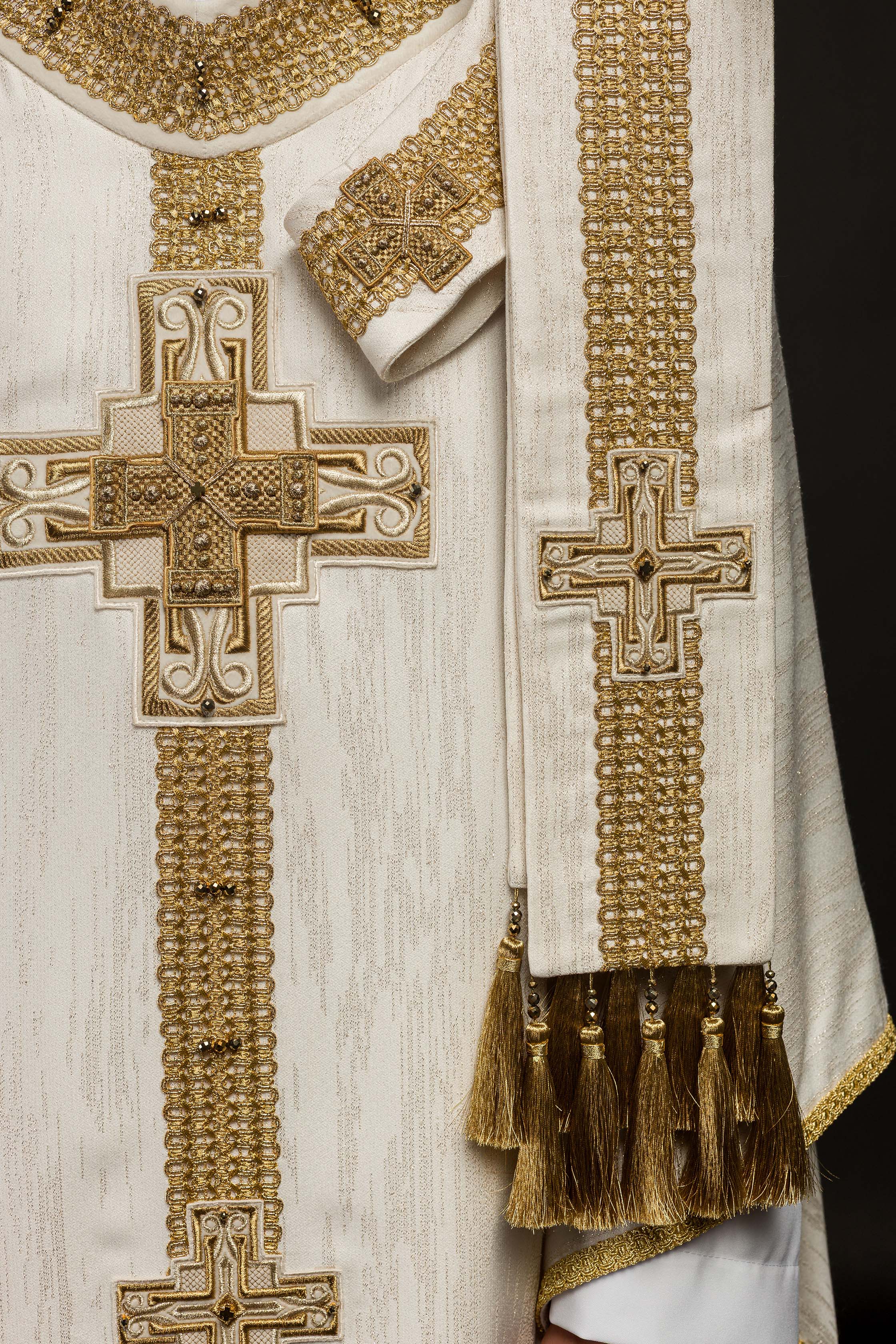 Casula feita à mão com pedras naturais Feito à mão 7015 cor cru