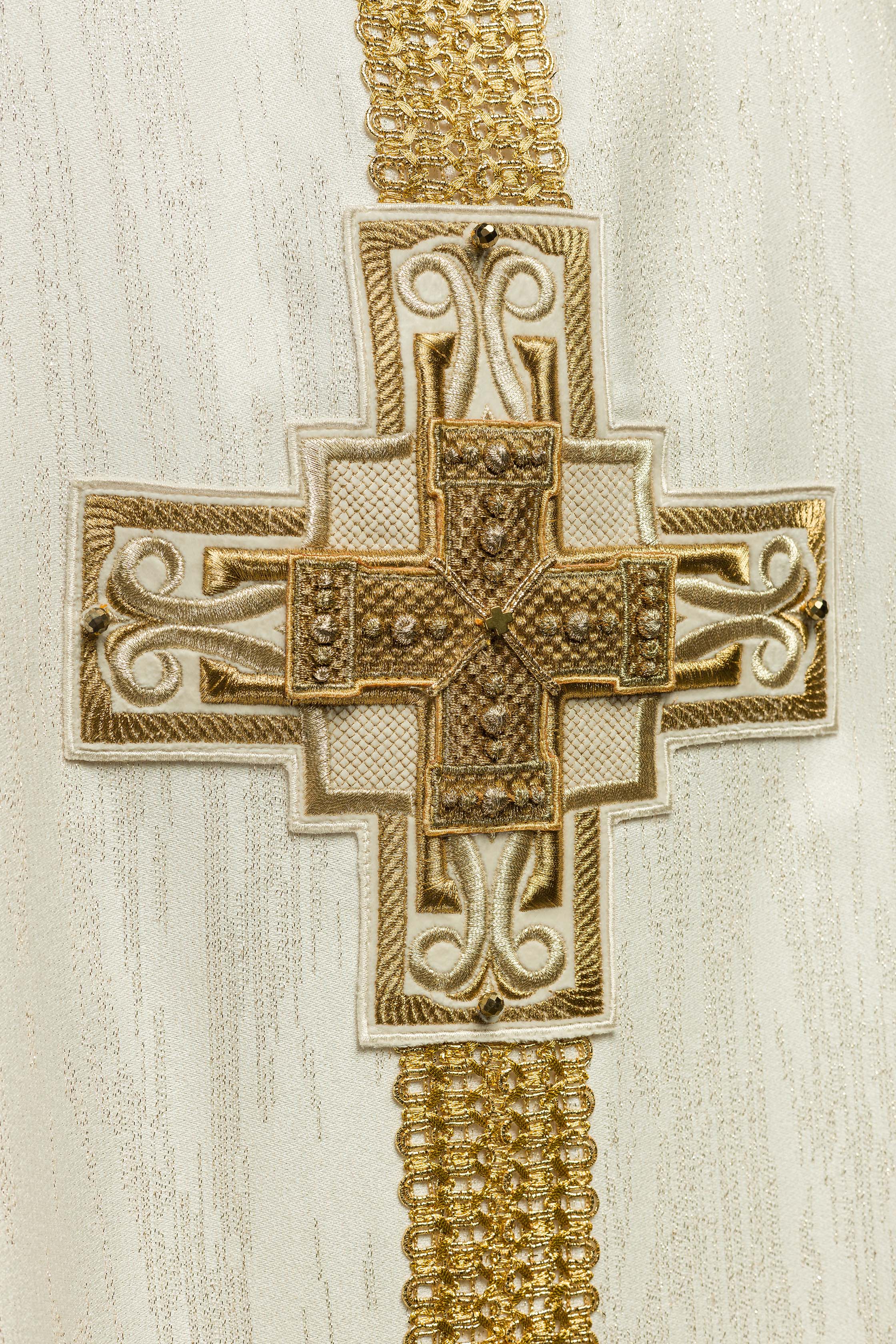 Casula feita à mão com pedras naturais Feito à mão 7015 cor cru