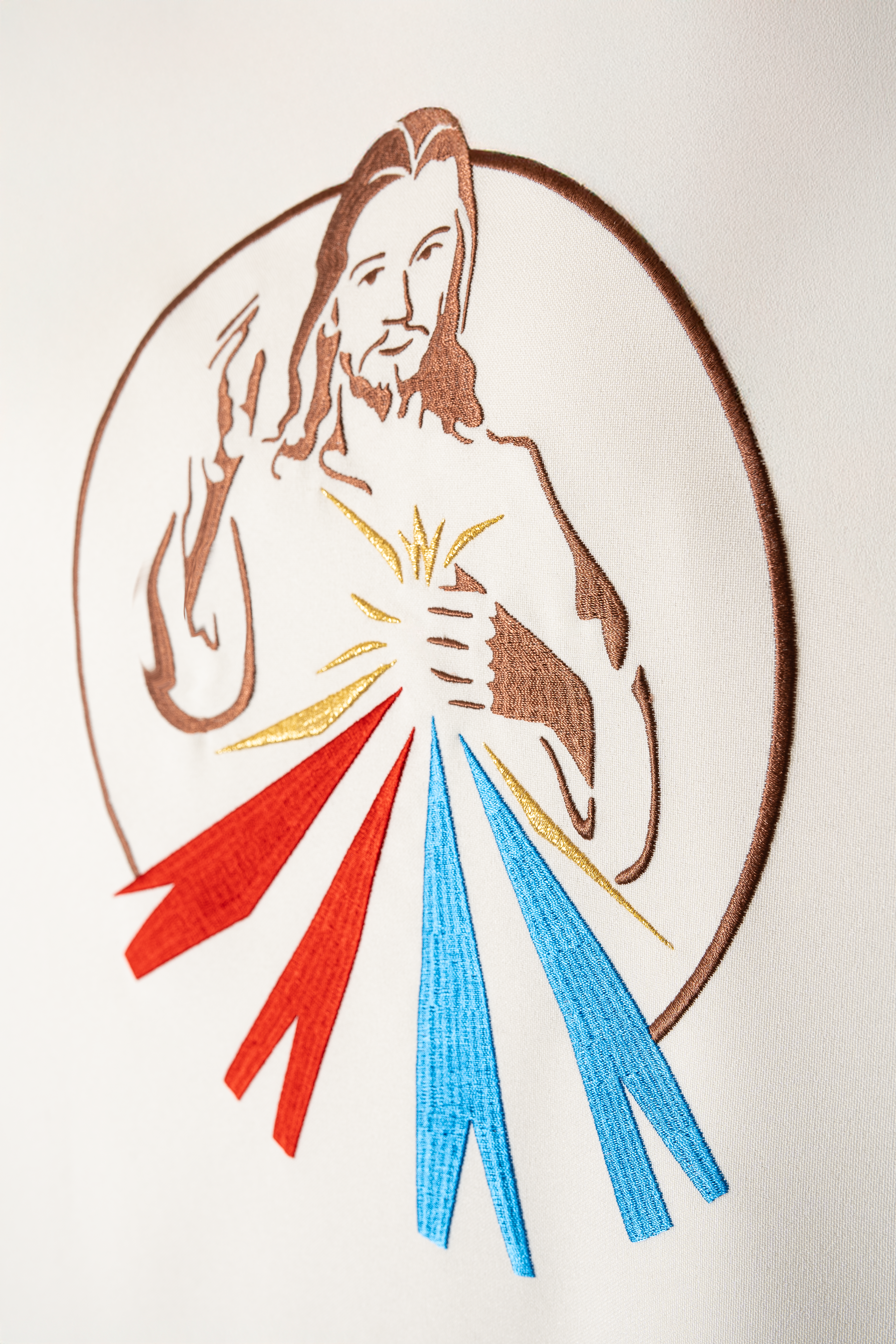 Casula crua com a imagem de Jesus Misericordioso