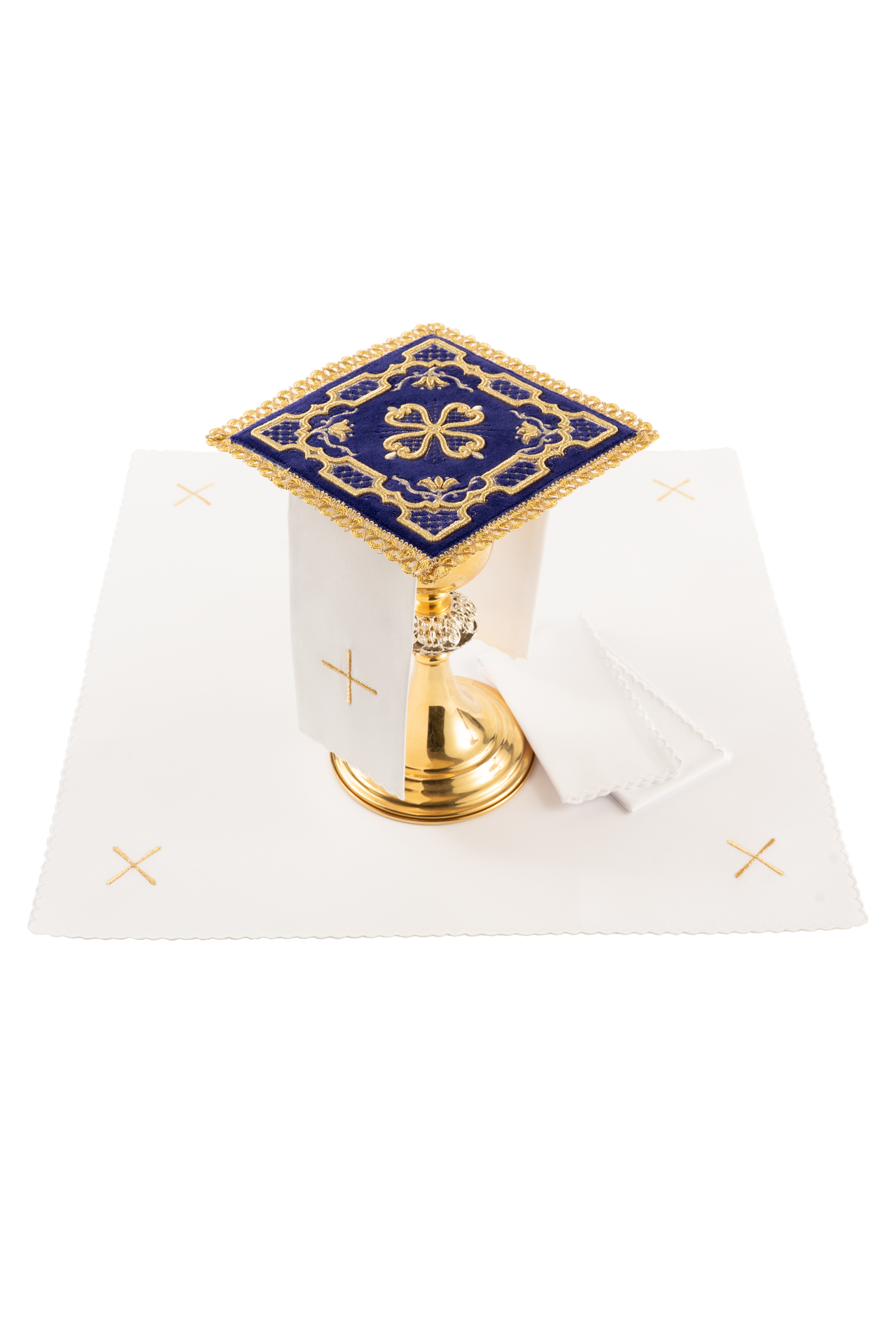 Bielizna kielichowa haftowana fioletowy aksamit - ORNATY.PL