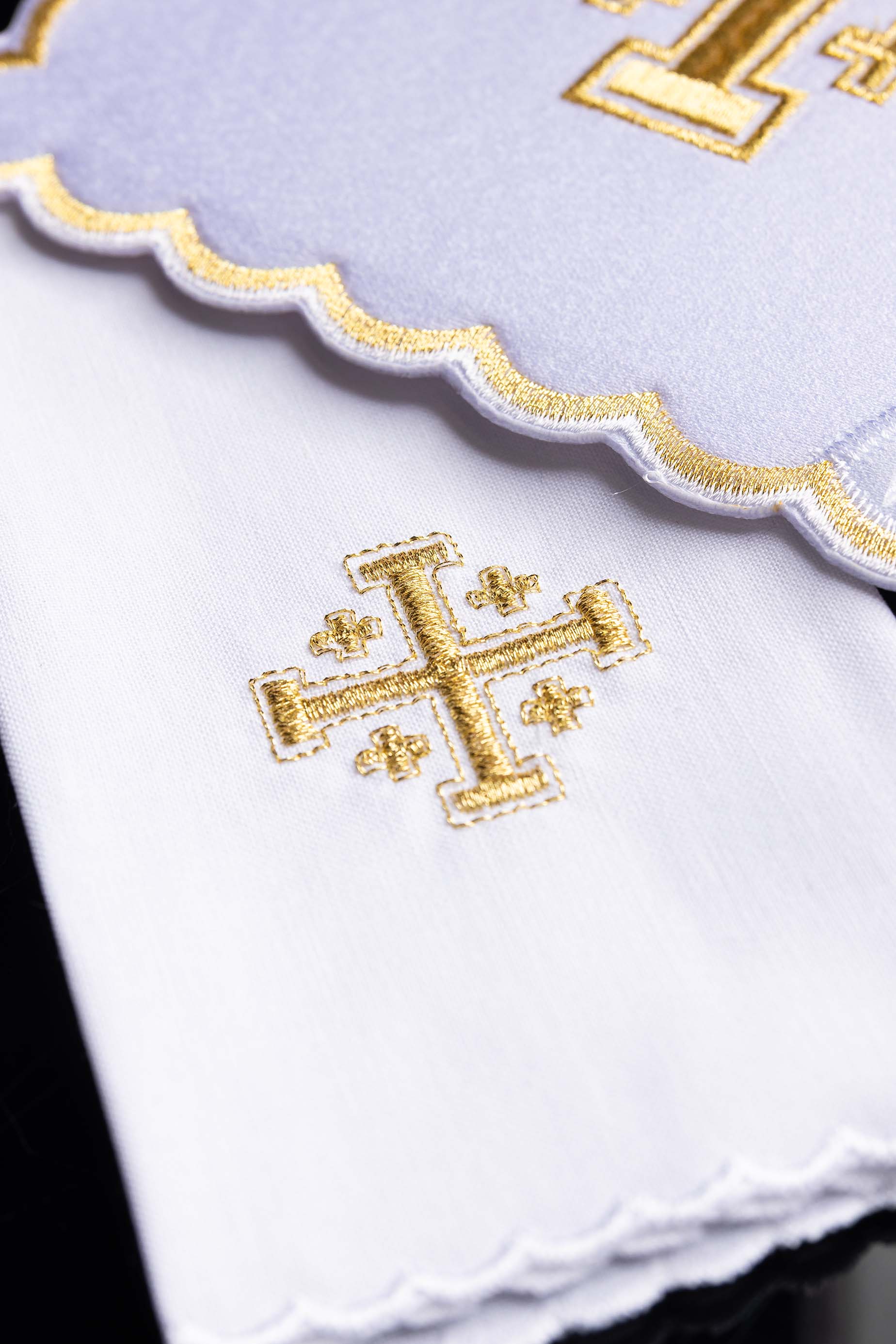 Conjunto de altar com cruz de Jerusalém bordada