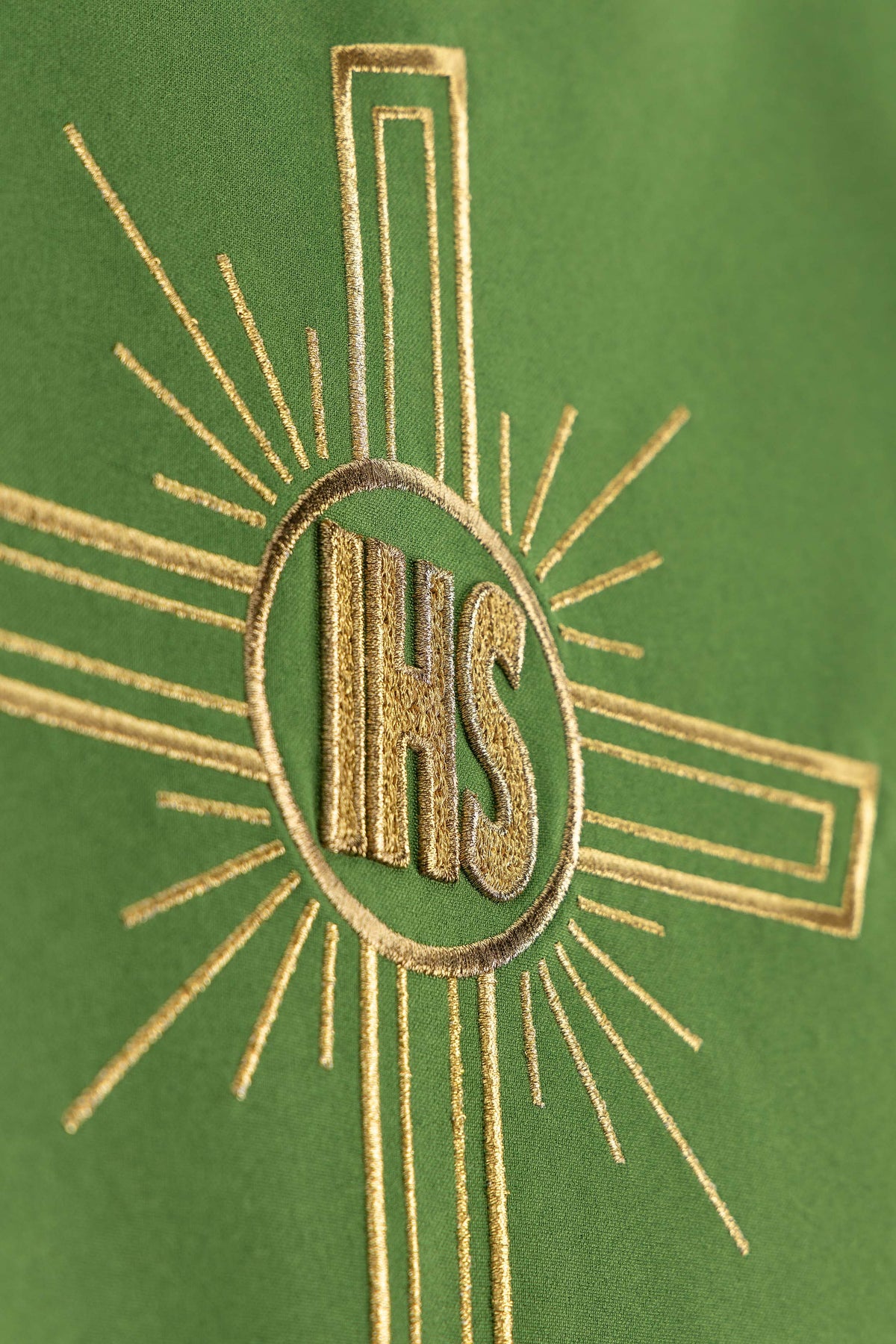 Capa de ambão bordada verde IHS e Cruz - verde