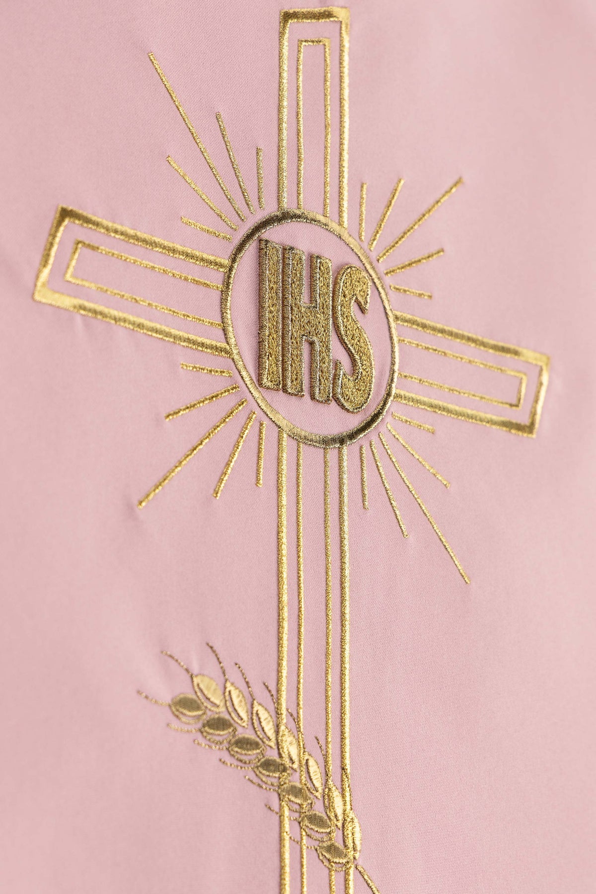 Capa de ambão bordada com cruz e IHS rosa - rosa