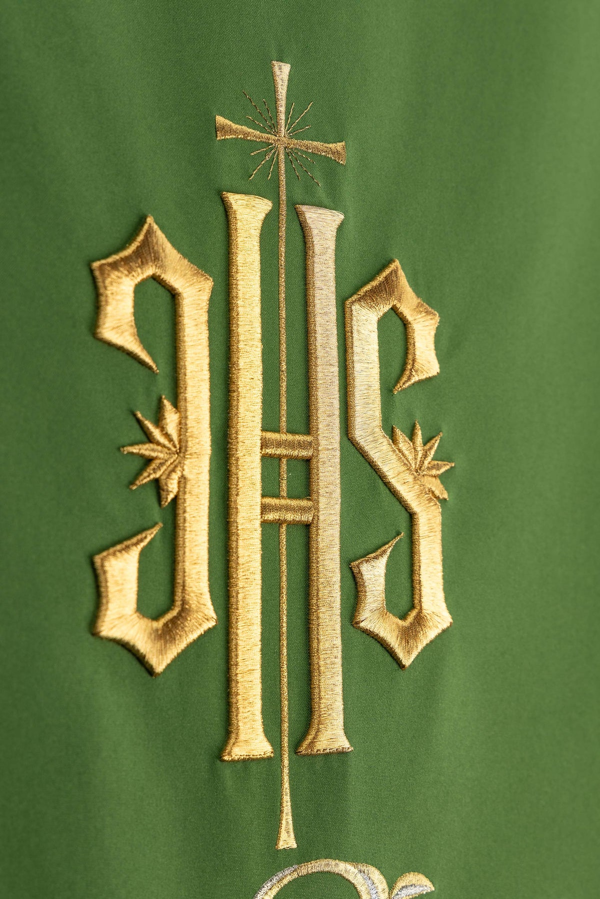 Capa de ambão verde com bordado IHS - verde