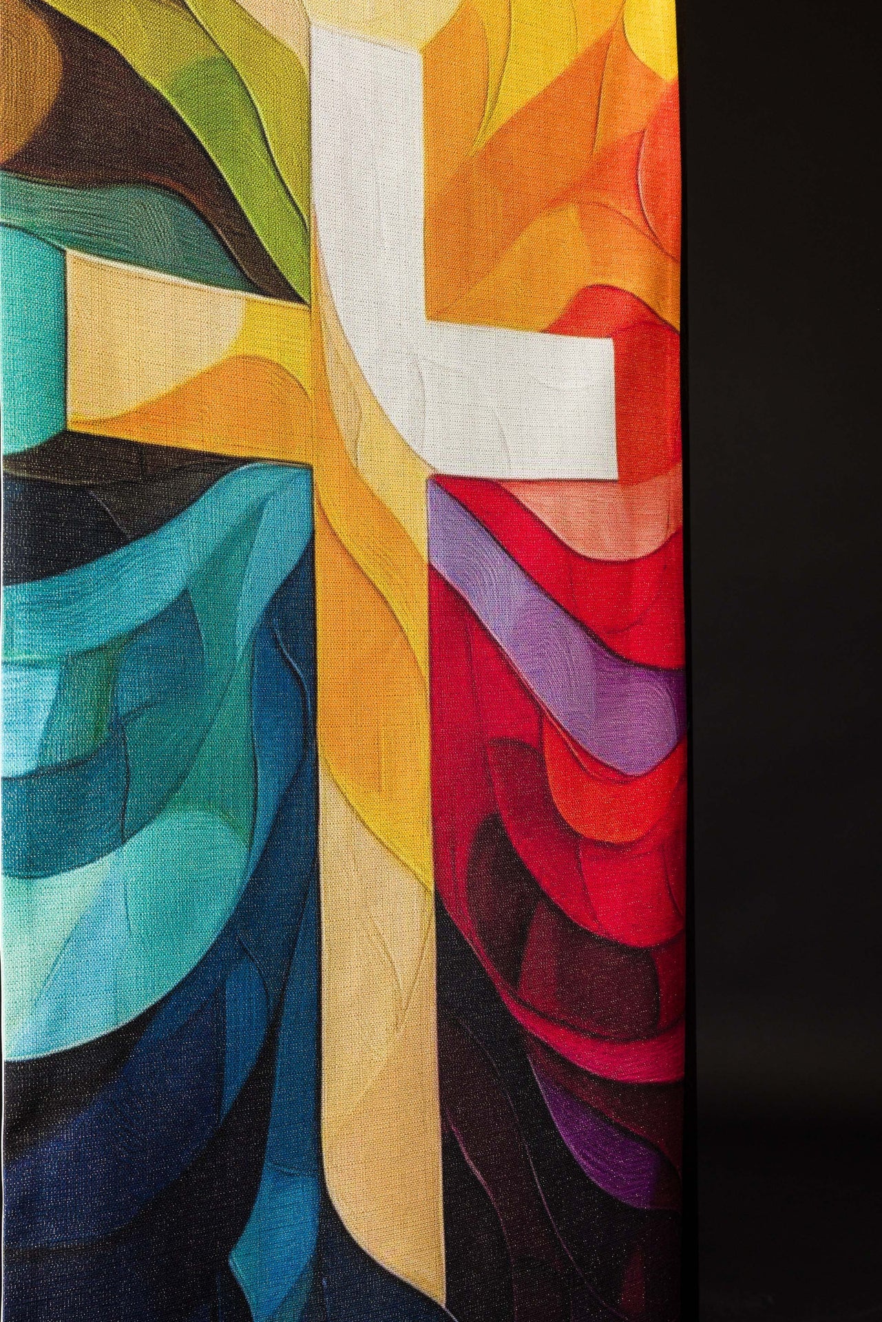 Paño impreso para el ambón multicolor con motivo de cruz