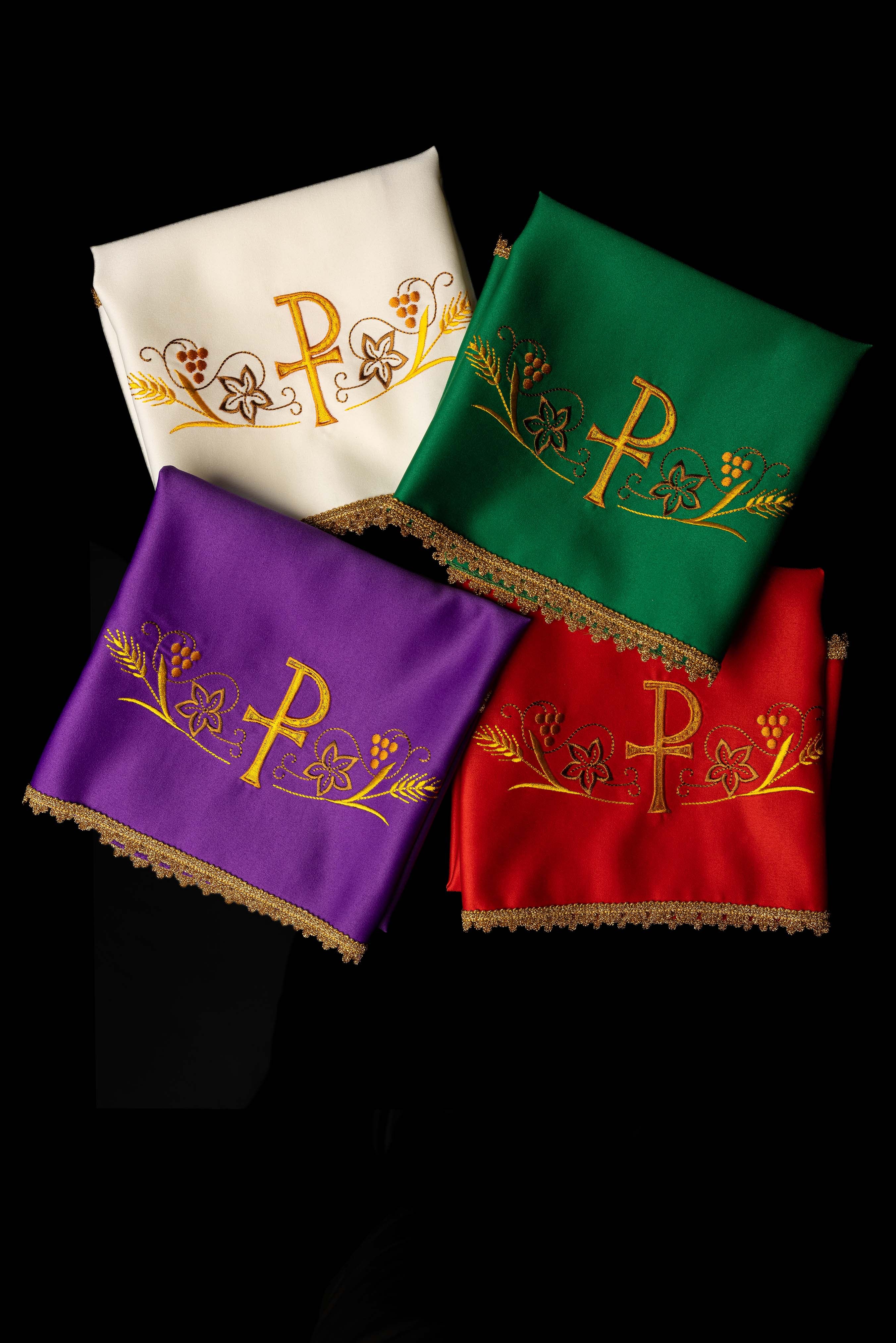 Conjunto de 4 capas de cálice com bordado PAX - quatro cores