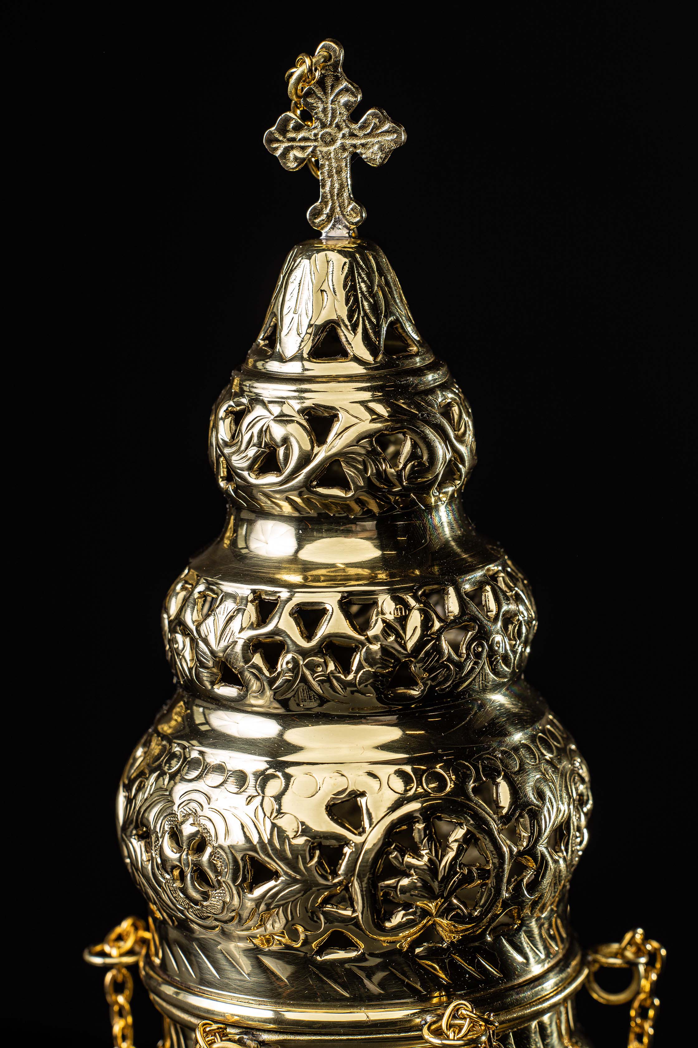 Queimador de incenso - latão - 29 cm