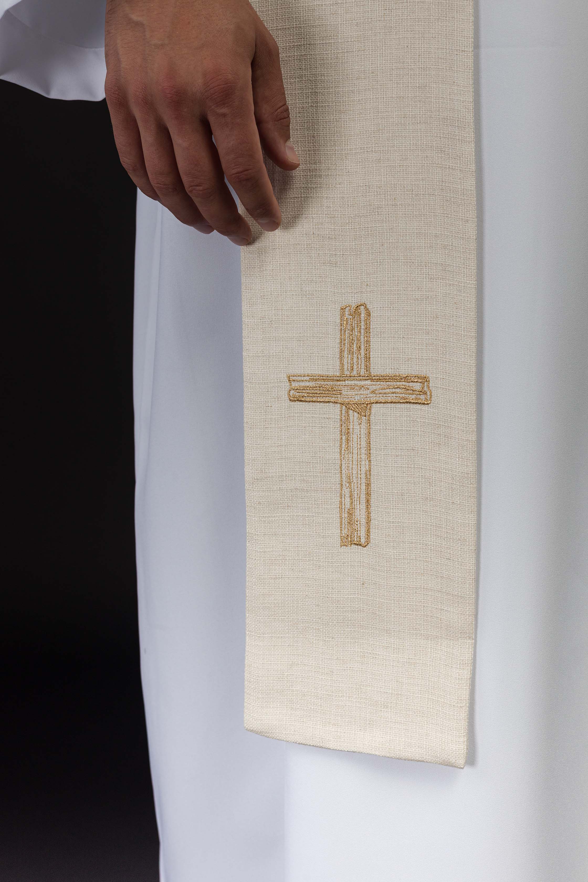 Estola bordada “Jesus Bom Pastor” cru
