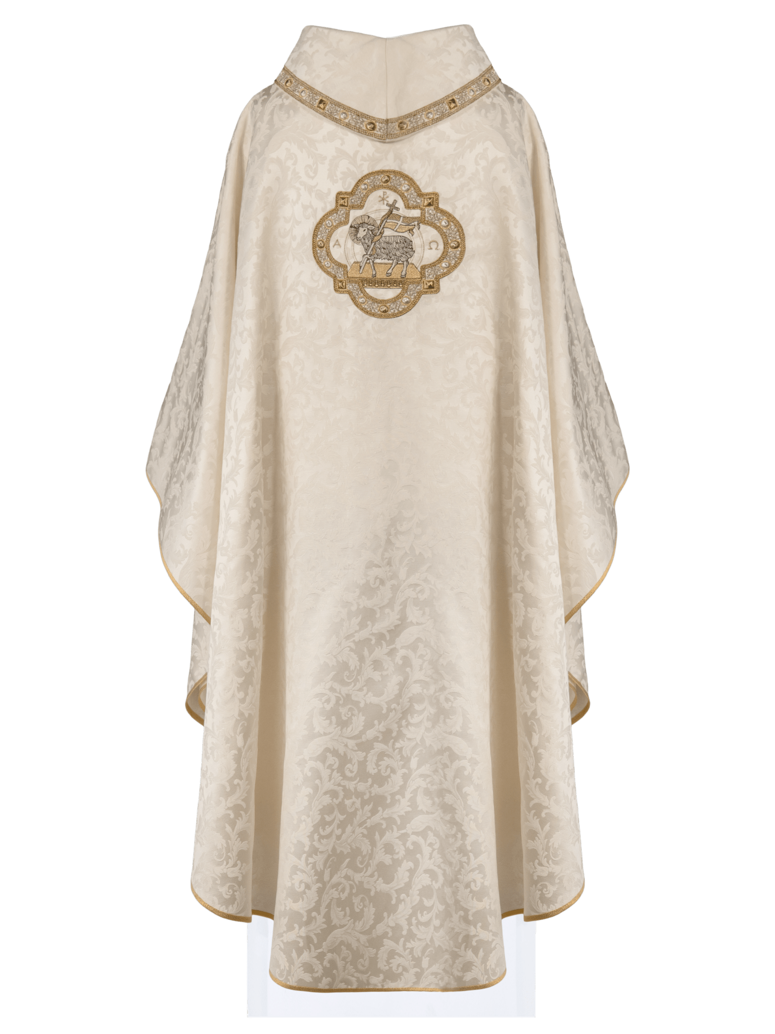 Casulla con cordero pascual hecha en tela decorativa S - 7072 - 05 - 88 - CASULLAS.ES
