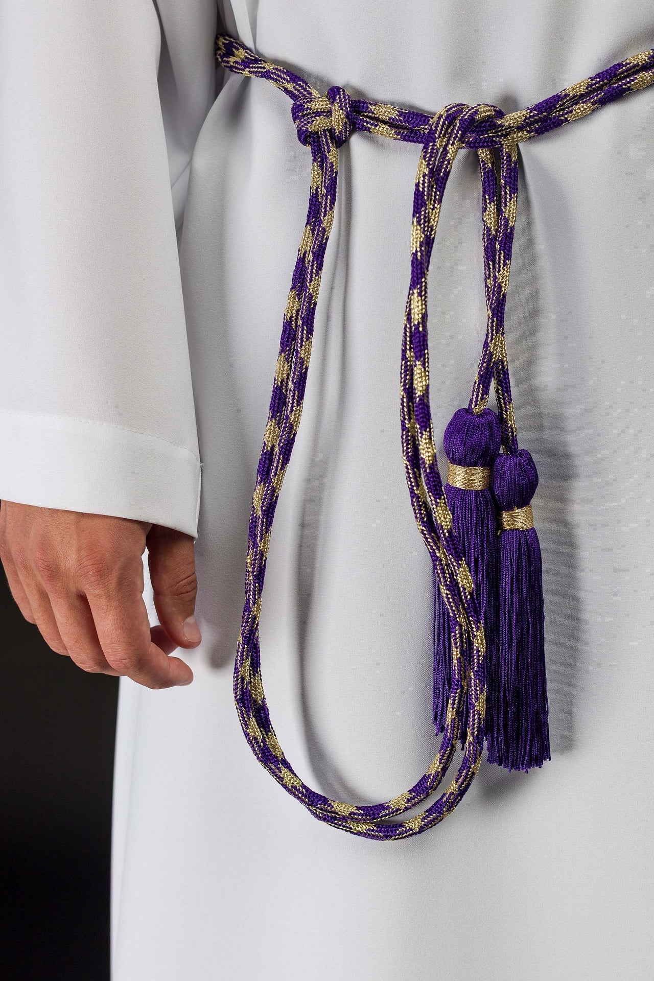 Cíngulo litúrgico morado y dorado CIN/803 - CASULLAS.ES