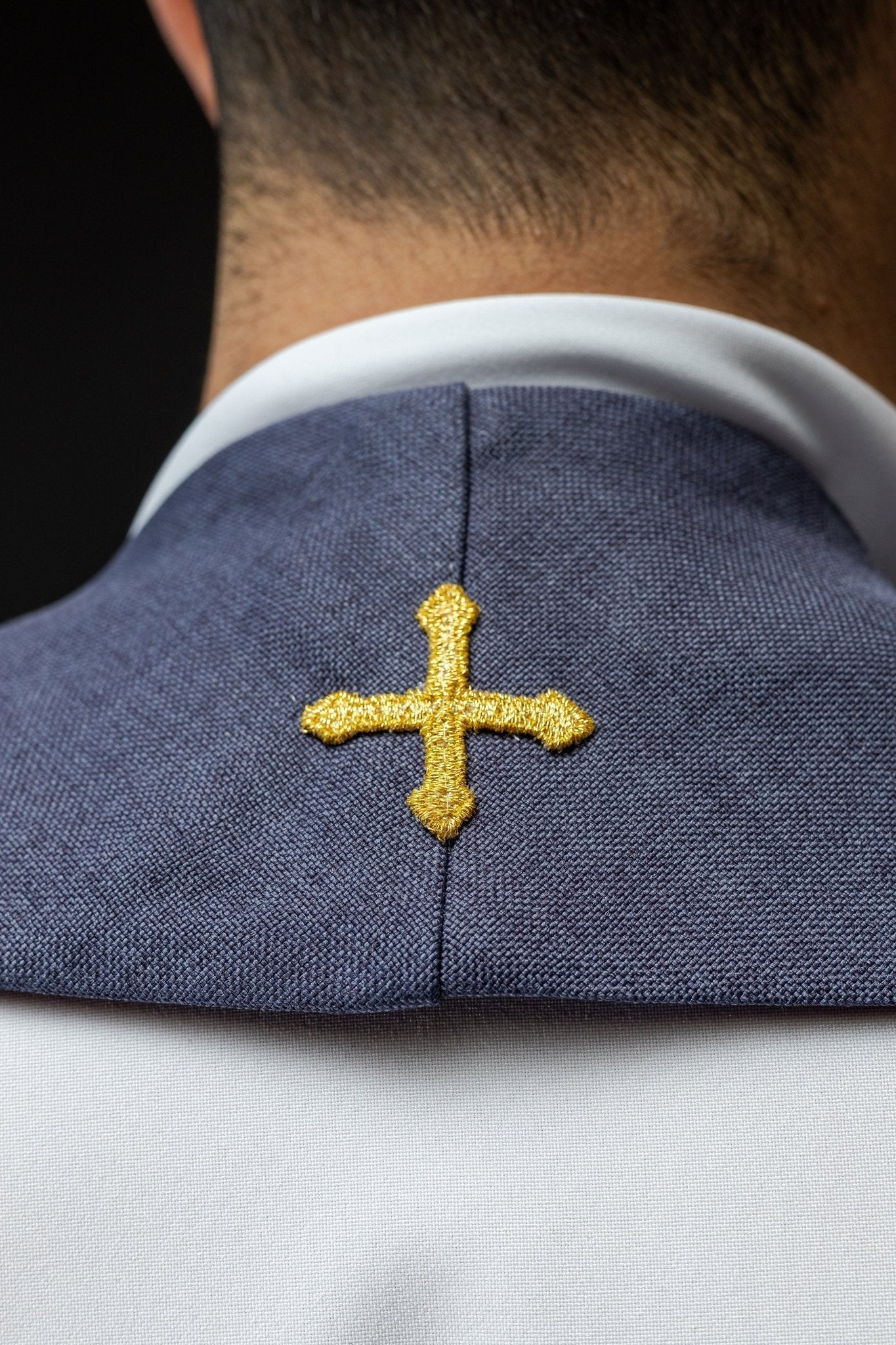 Estola bordada para la Cuaresma con cruces – morado S - 2056 - 03 - 70 - CASULLAS.ES