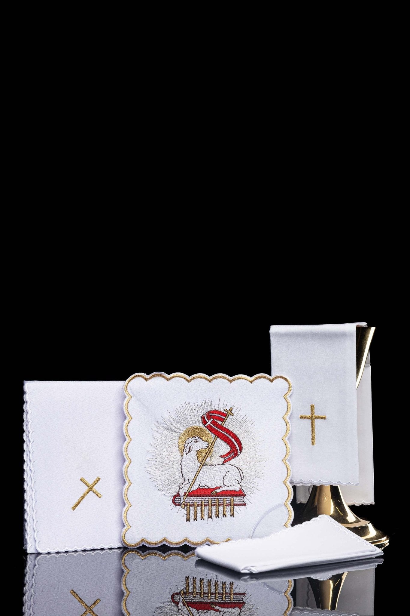Juego de altar con bordado Cordero KK/100 - CASULLAS.ES