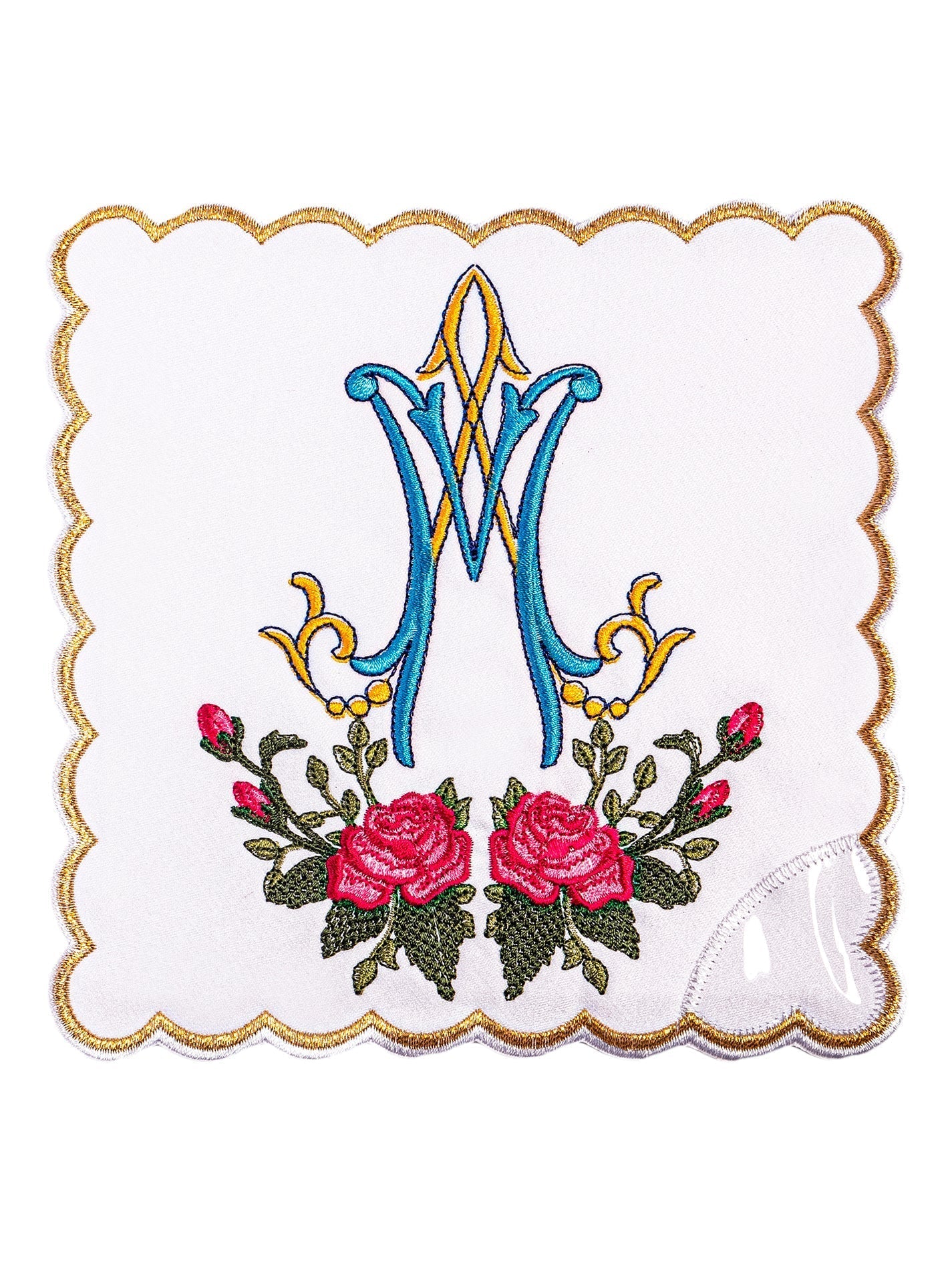 Juego de altar con bordado Mariano colorido KK/078 - CASULLAS.ES