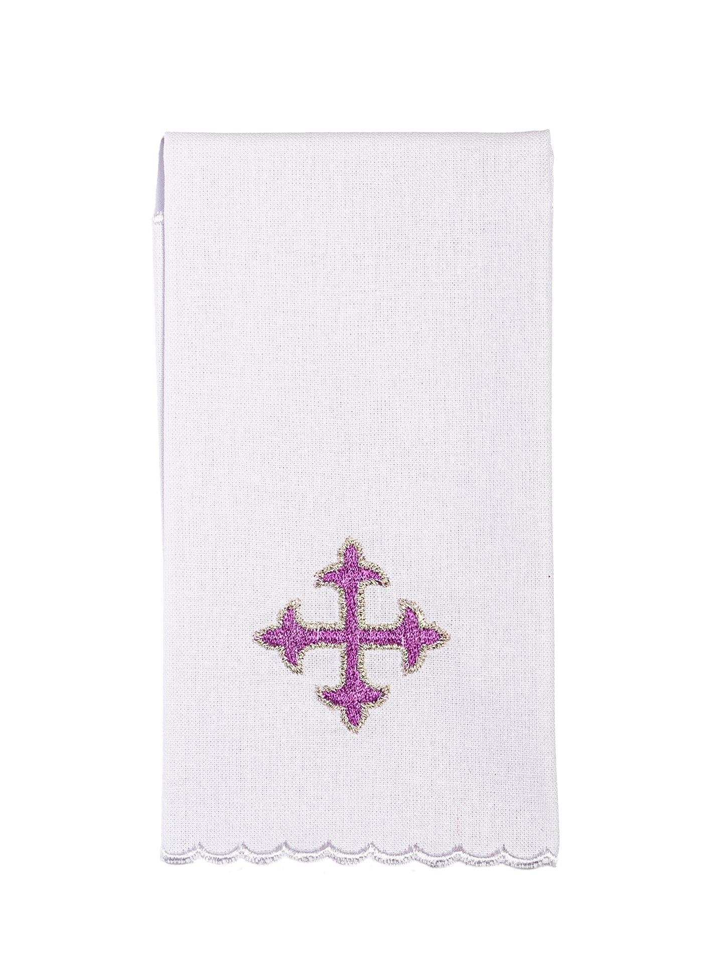 Juego de altar con cruz pequeña bordada morada KK/075/C1 - CASULLAS.ES