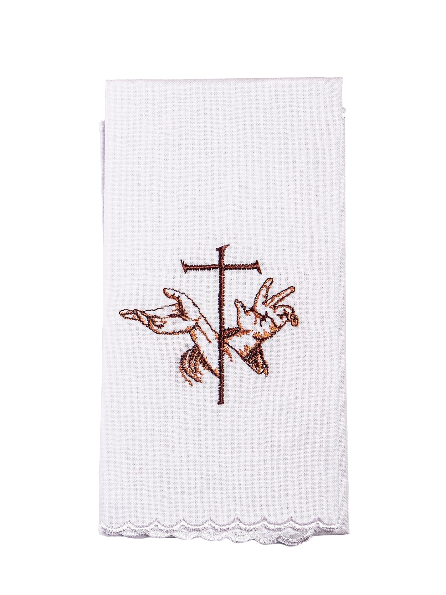 Juego de altar con un símbolo bordado franciscano KK/022 - CASULLAS.ES