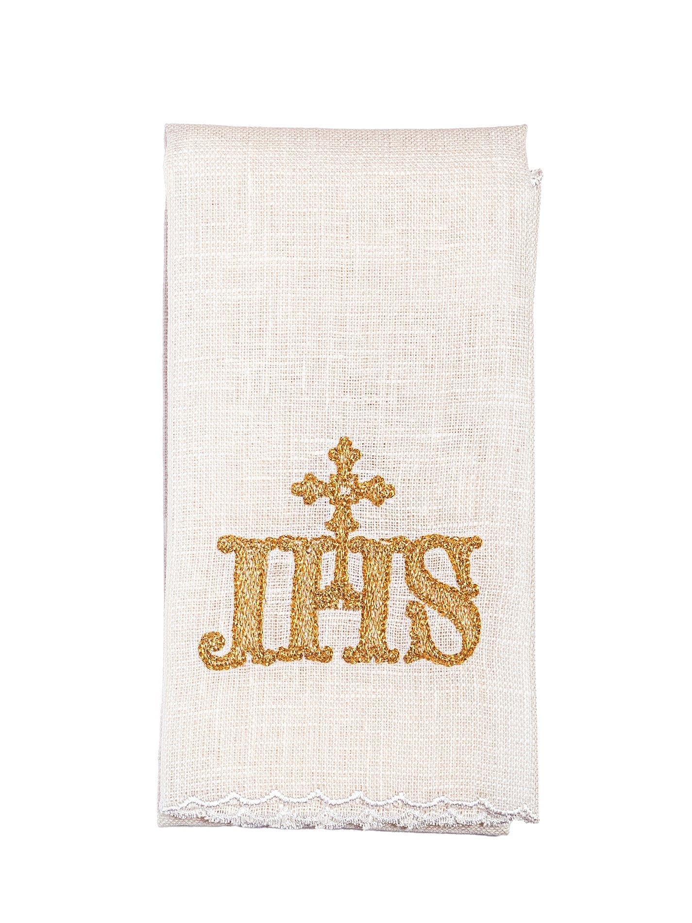 Juego de altar lino bordado IHS KKL/082 - CASULLAS.ES