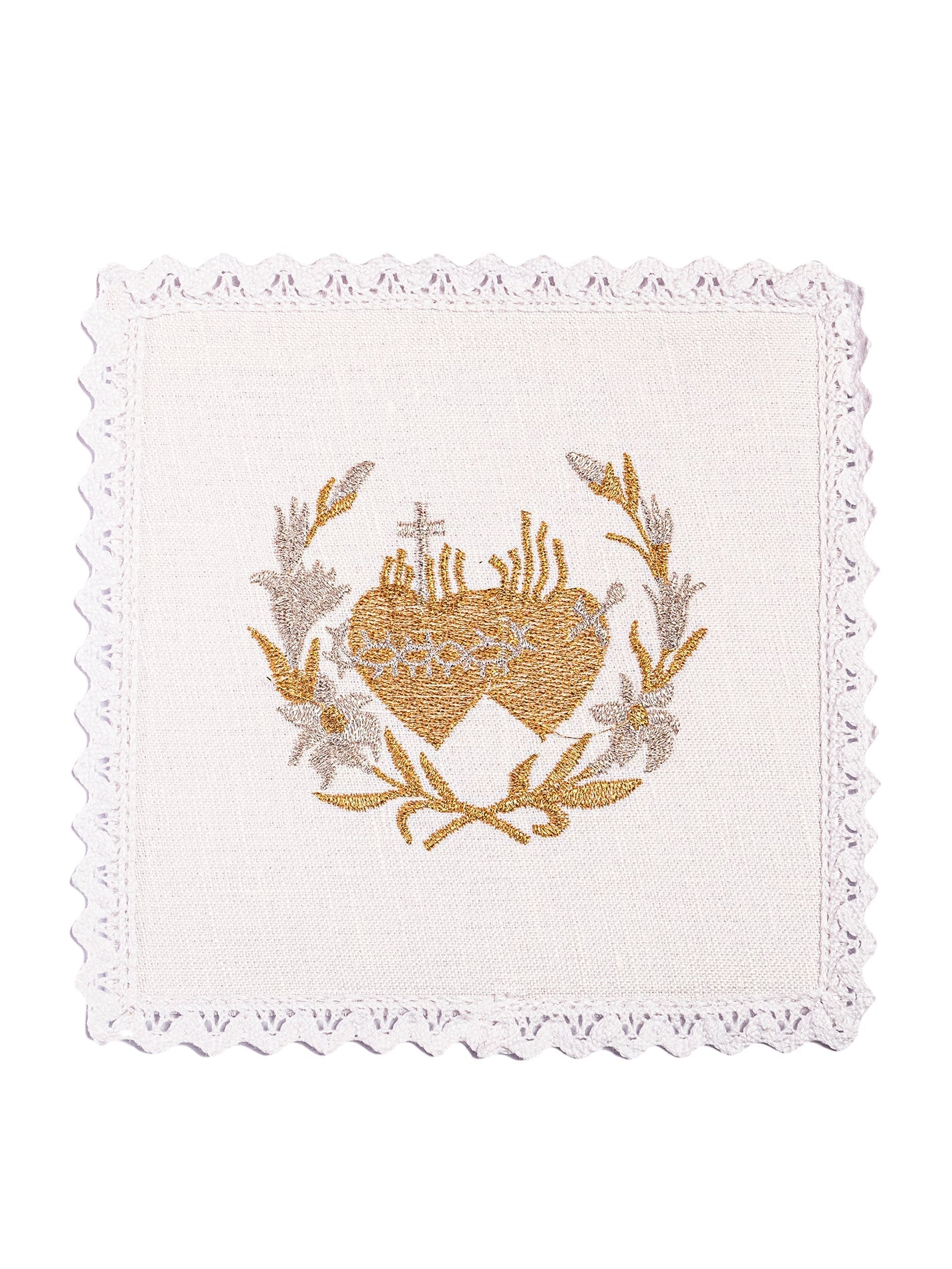 Juego de altar lino con bordado dorado KKL/016 - CASULLAS.ES