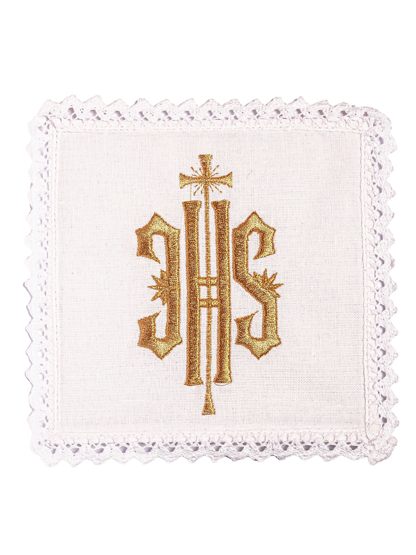 Juego de altar lino con bordado IHS KKL/029/C1 - CASULLAS.ES