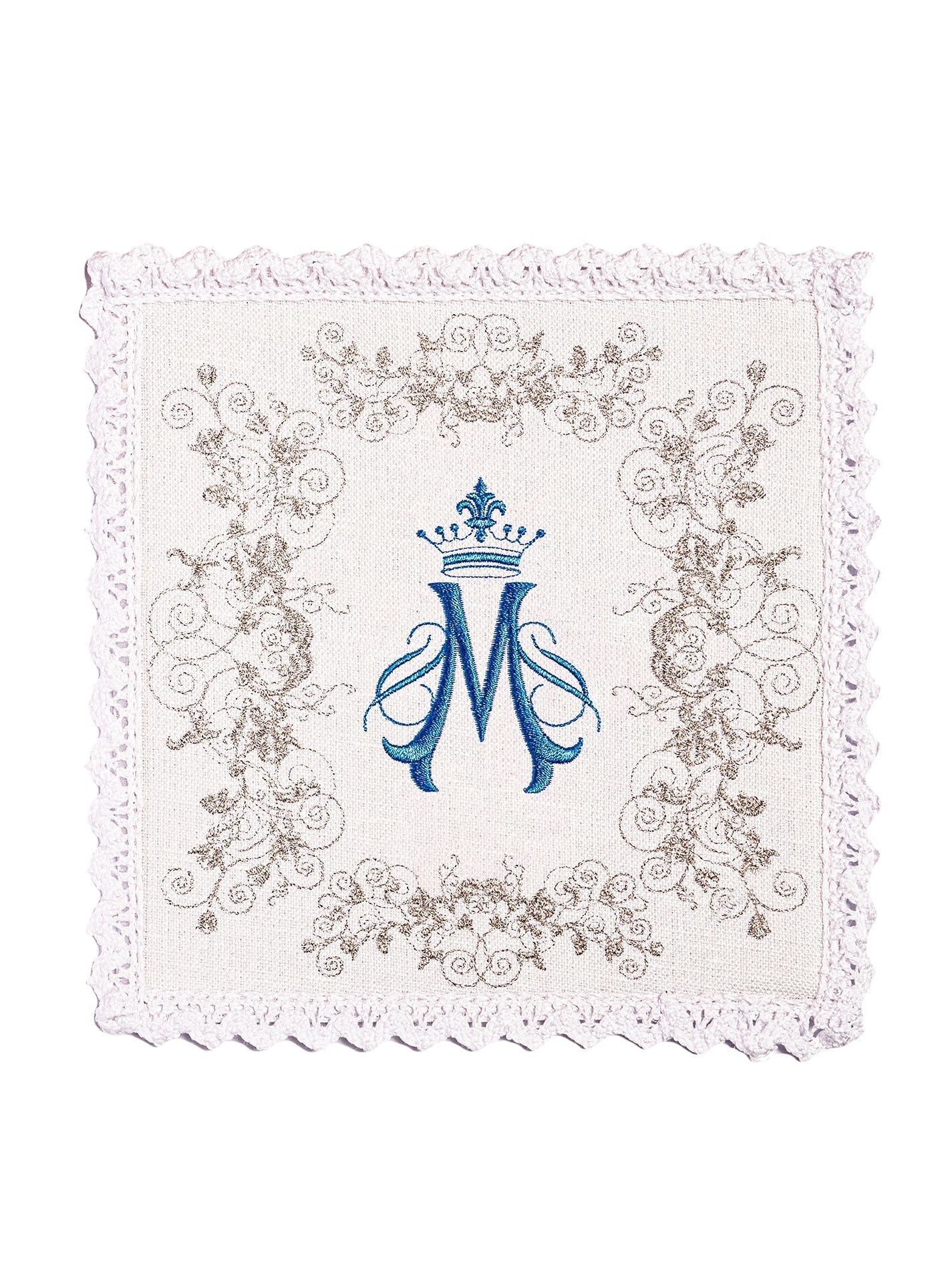 Juego de altar lino con bordado Mariano KKL/161 - CASULLAS.ES