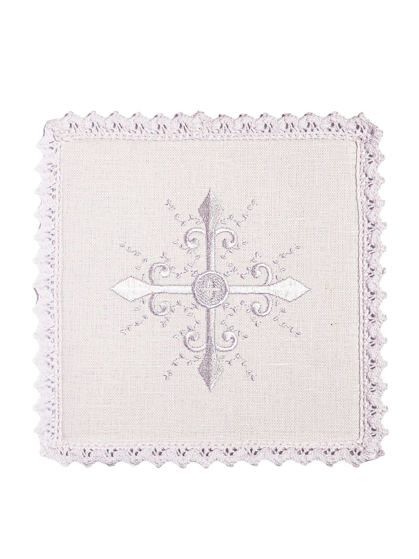 Juego de altar lino con sencillo bordado Cruz KKL/057 - CASULLAS.ES
