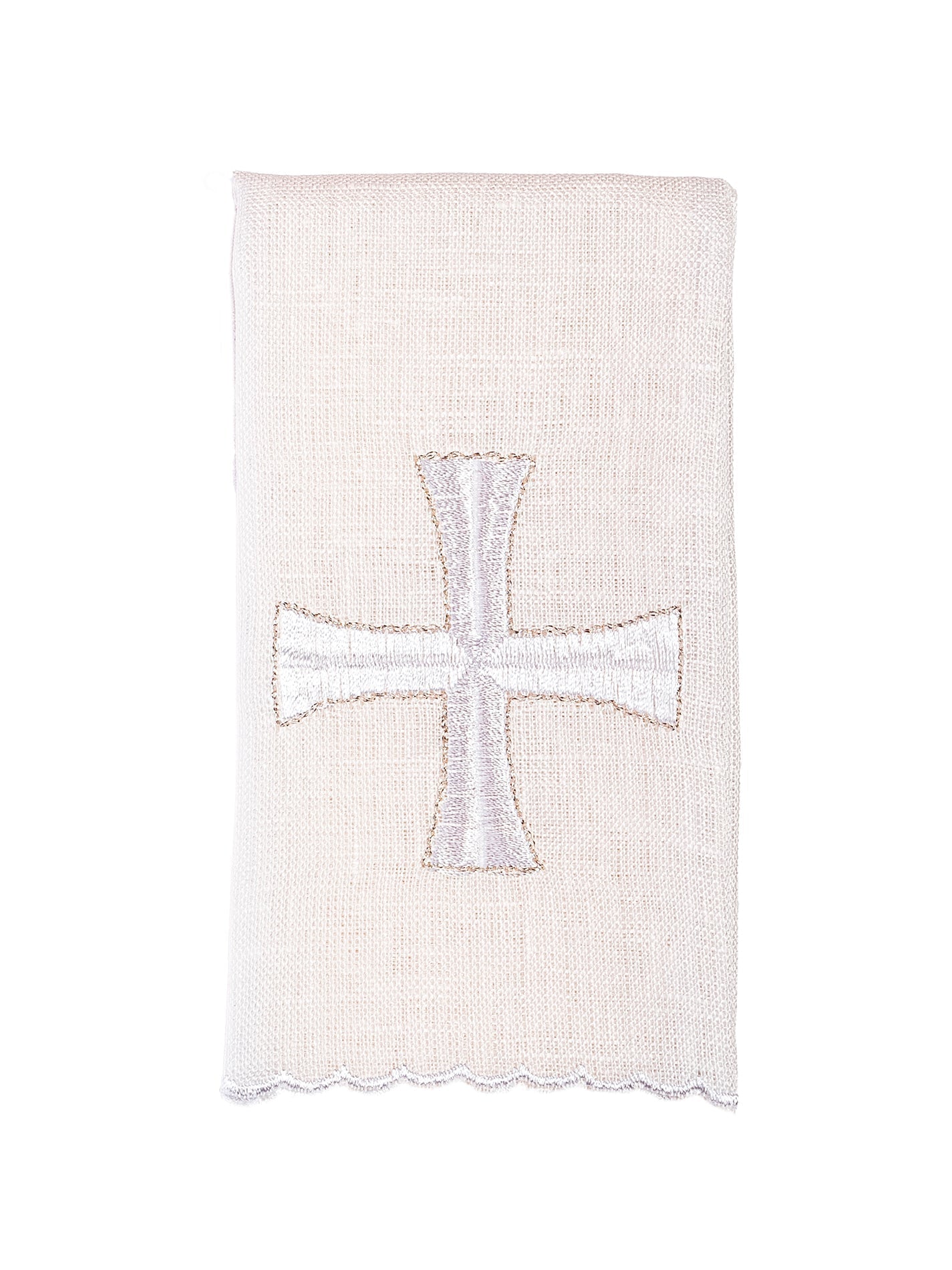 Juego de altar lino con sencillo bordado de cruces KKL/010 - CASULLAS.ES
