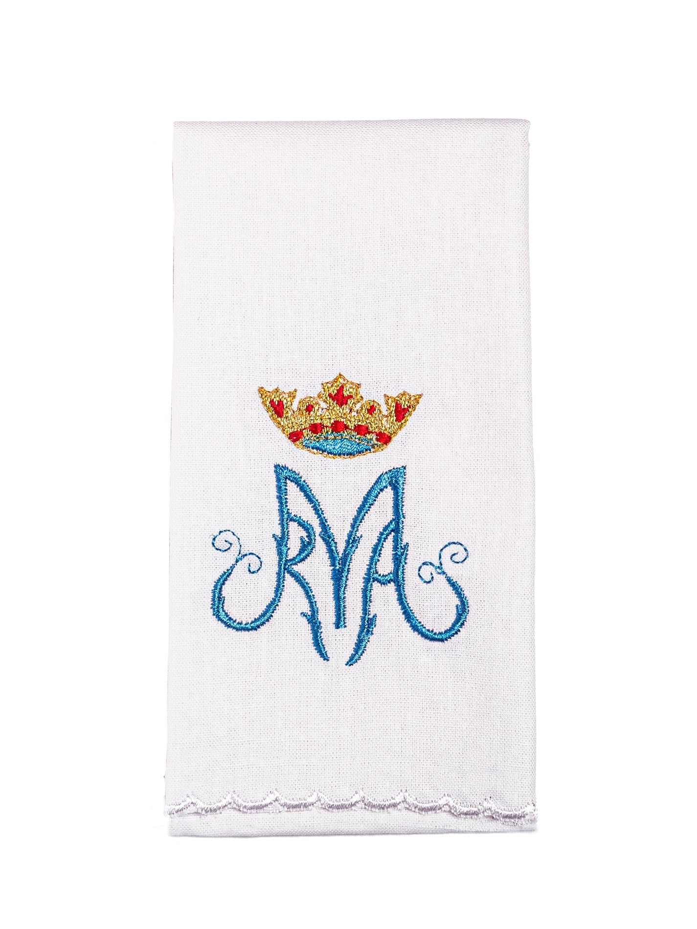 Juego de altar mariano bordado azul KK/003/C1 - CASULLAS.ES