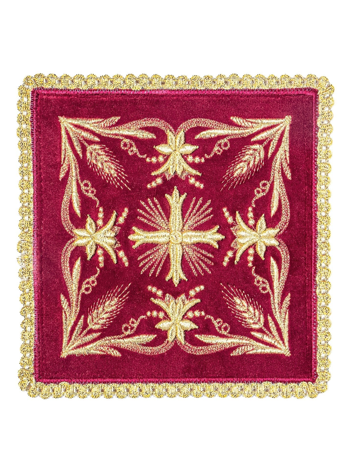 Juego de altar terciopelo bordado rojo KK/5001/C1 - CASULLAS.ES