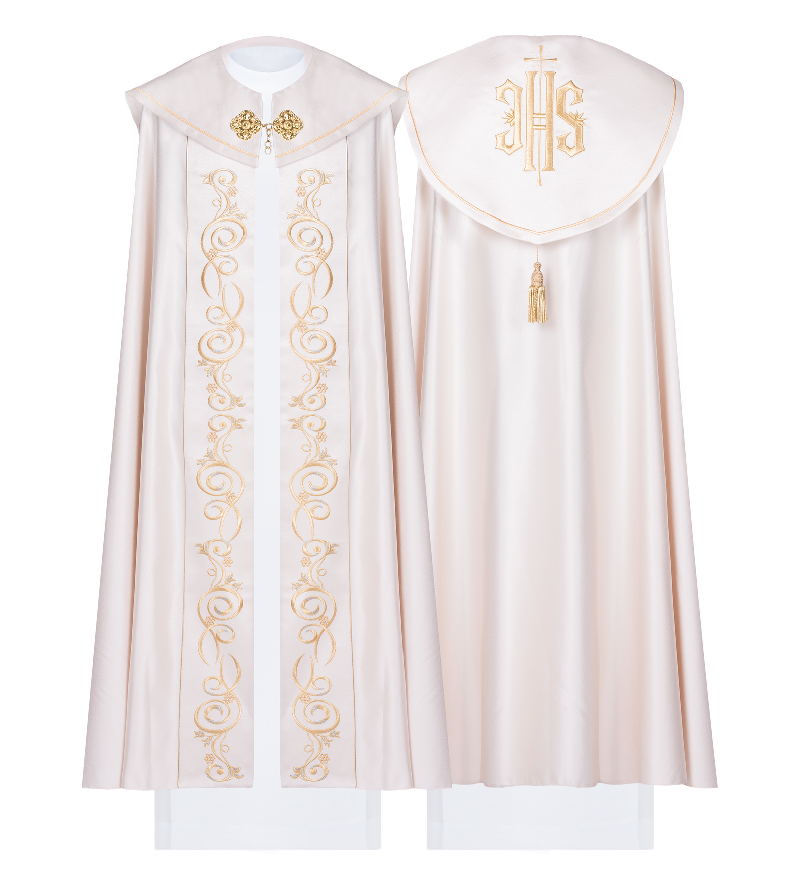 Kapa liturgiczna haftowana ecru - ORNATY.PL