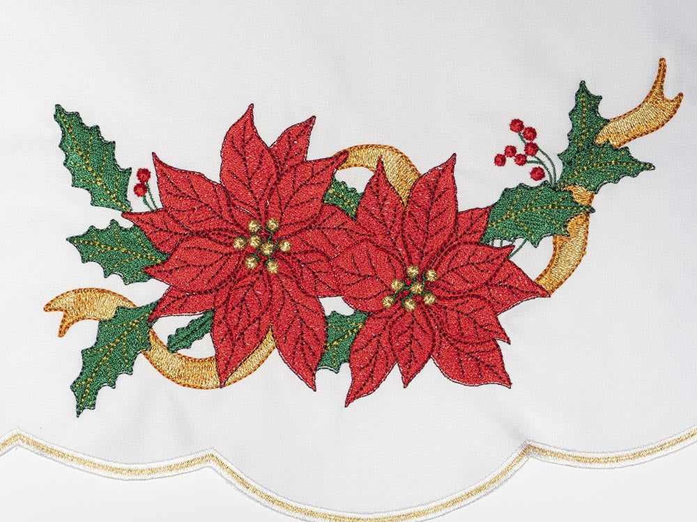 Mantel de altar con bordado de Estrella de Belén para Navidad KOO/096 150*300 BIAŁY (obszywany) - CASULLAS.ES
