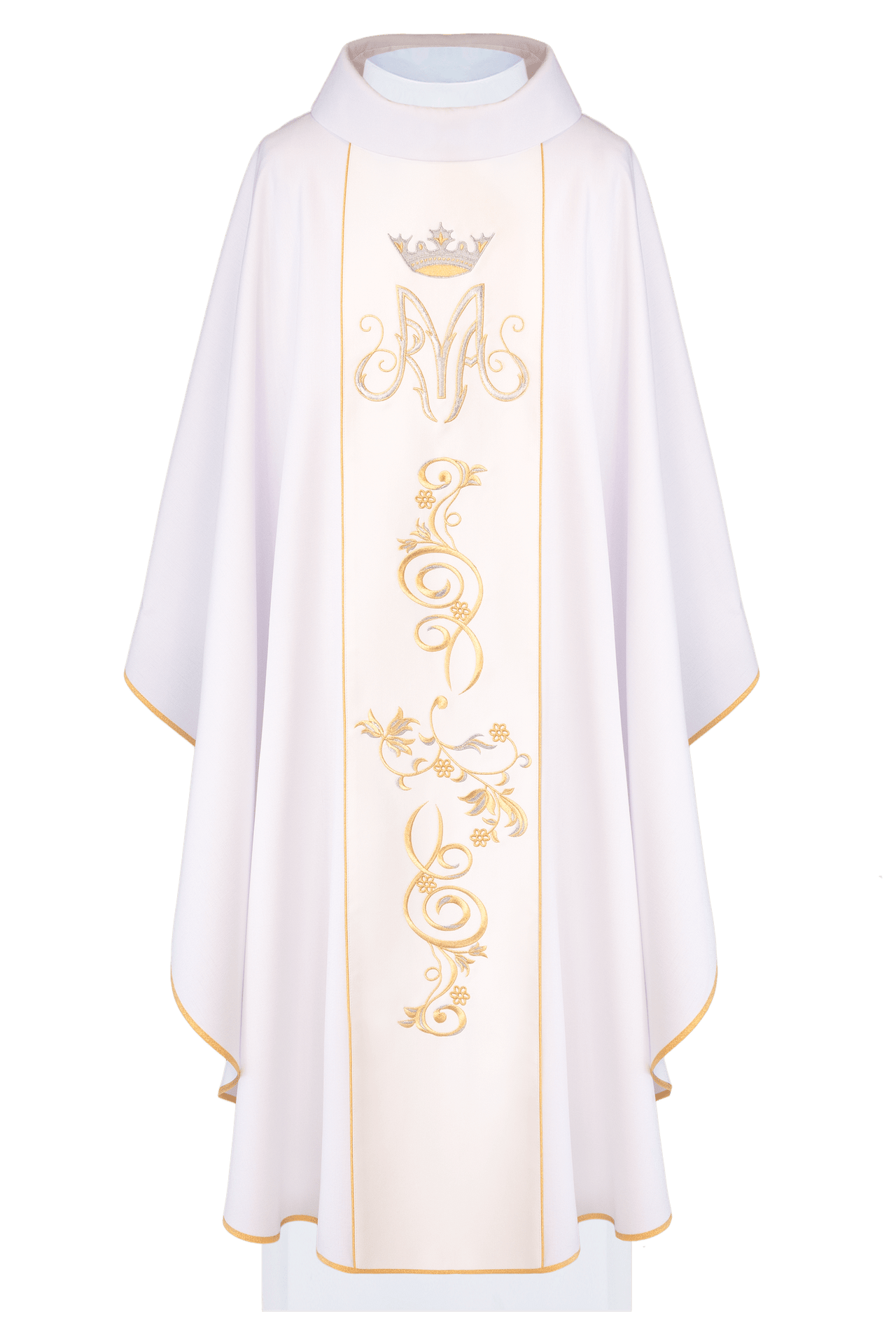 Ornat liturgiczny Maryjny z haftowanym pasem - ORNATY.PL