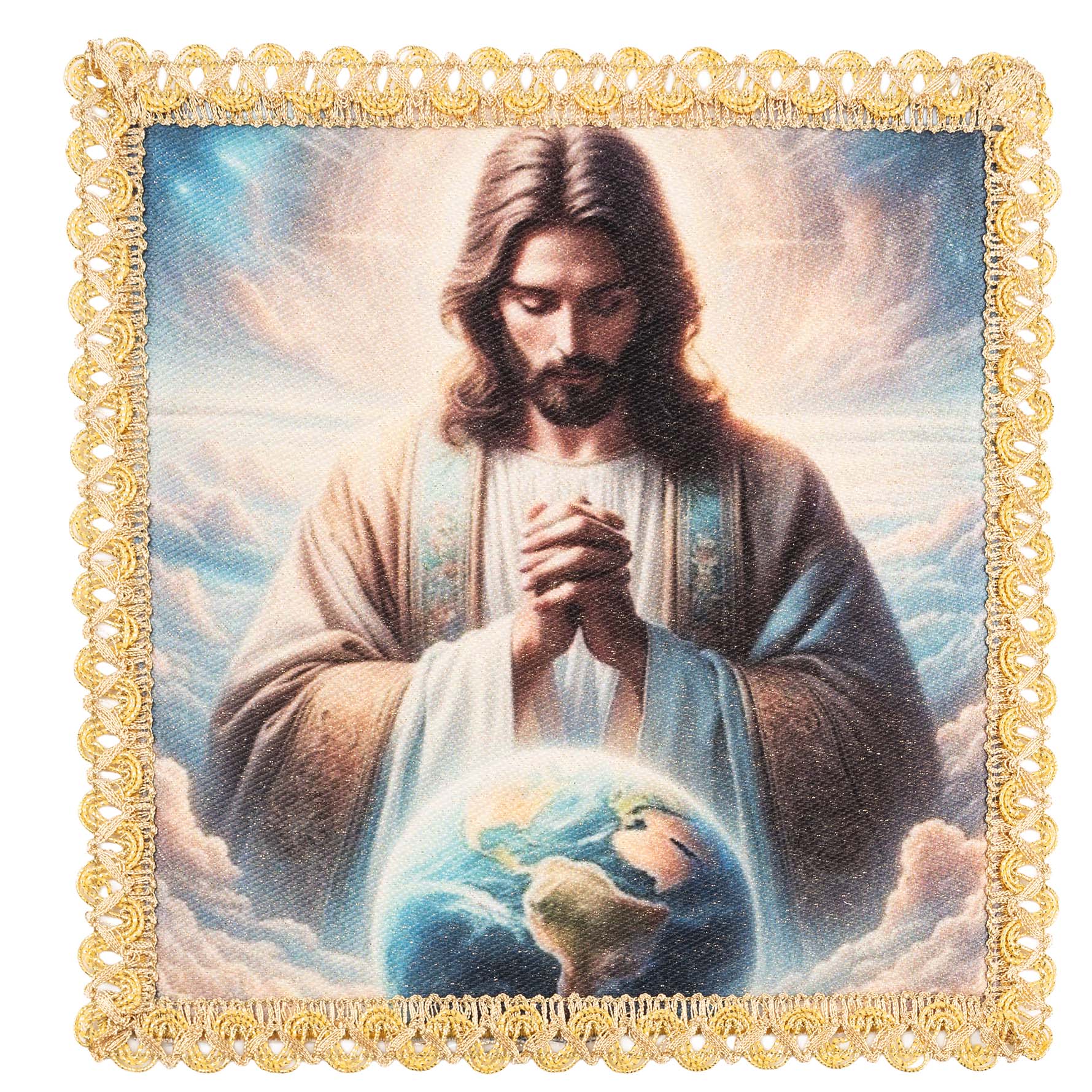 Palia con la imagen de Cristo Rey del Universo KDT/5571/S/5 18*18 - CASULLAS.ES