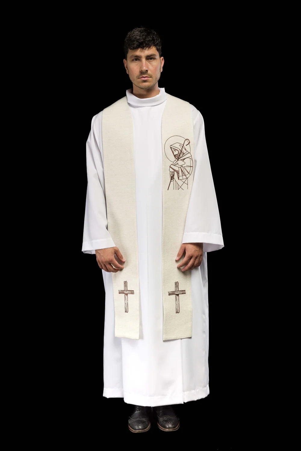 Estola bordada “Jesus Bom Pastor” cru
