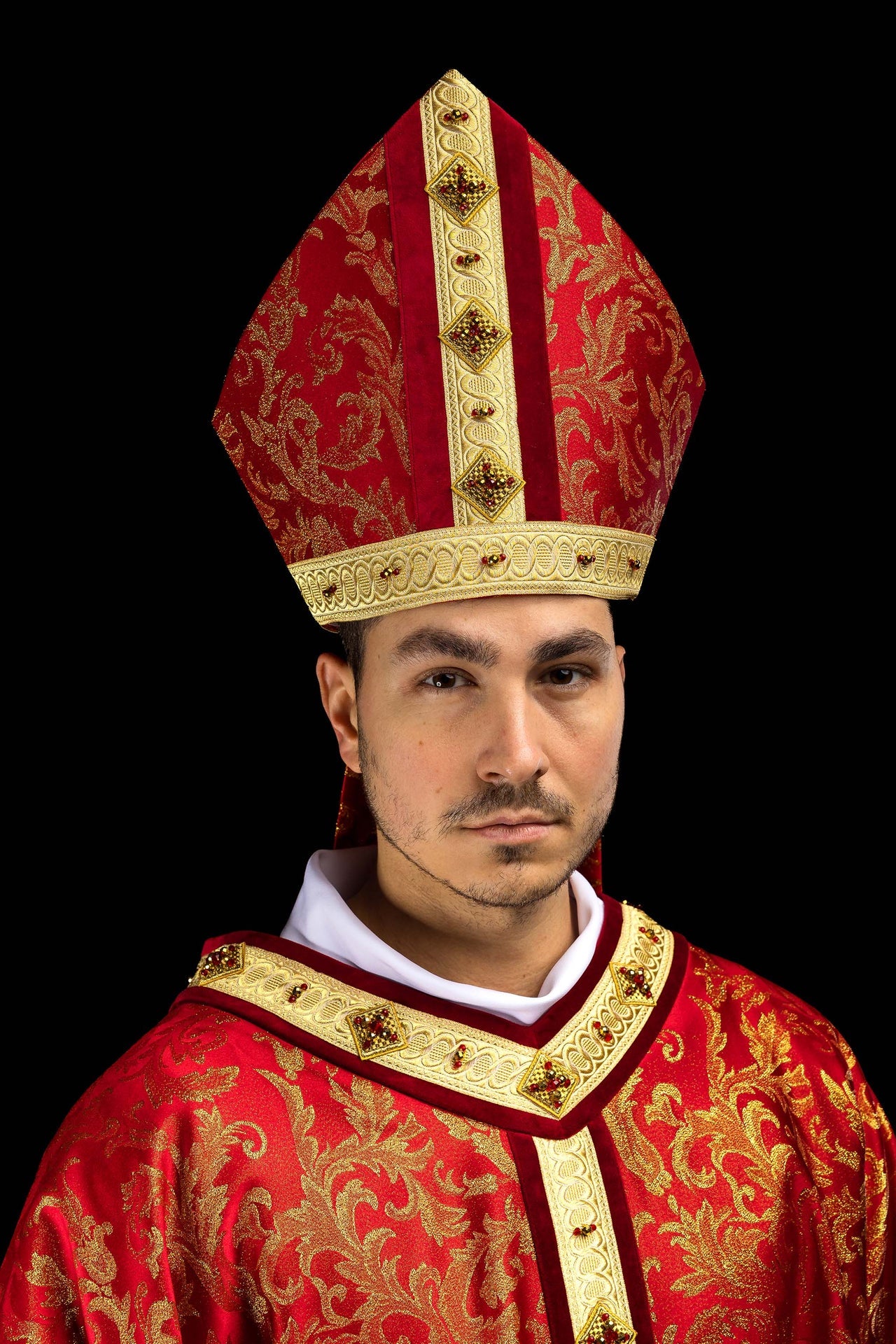 Mitra hecha a mano con piedras naturales Handmade 9003