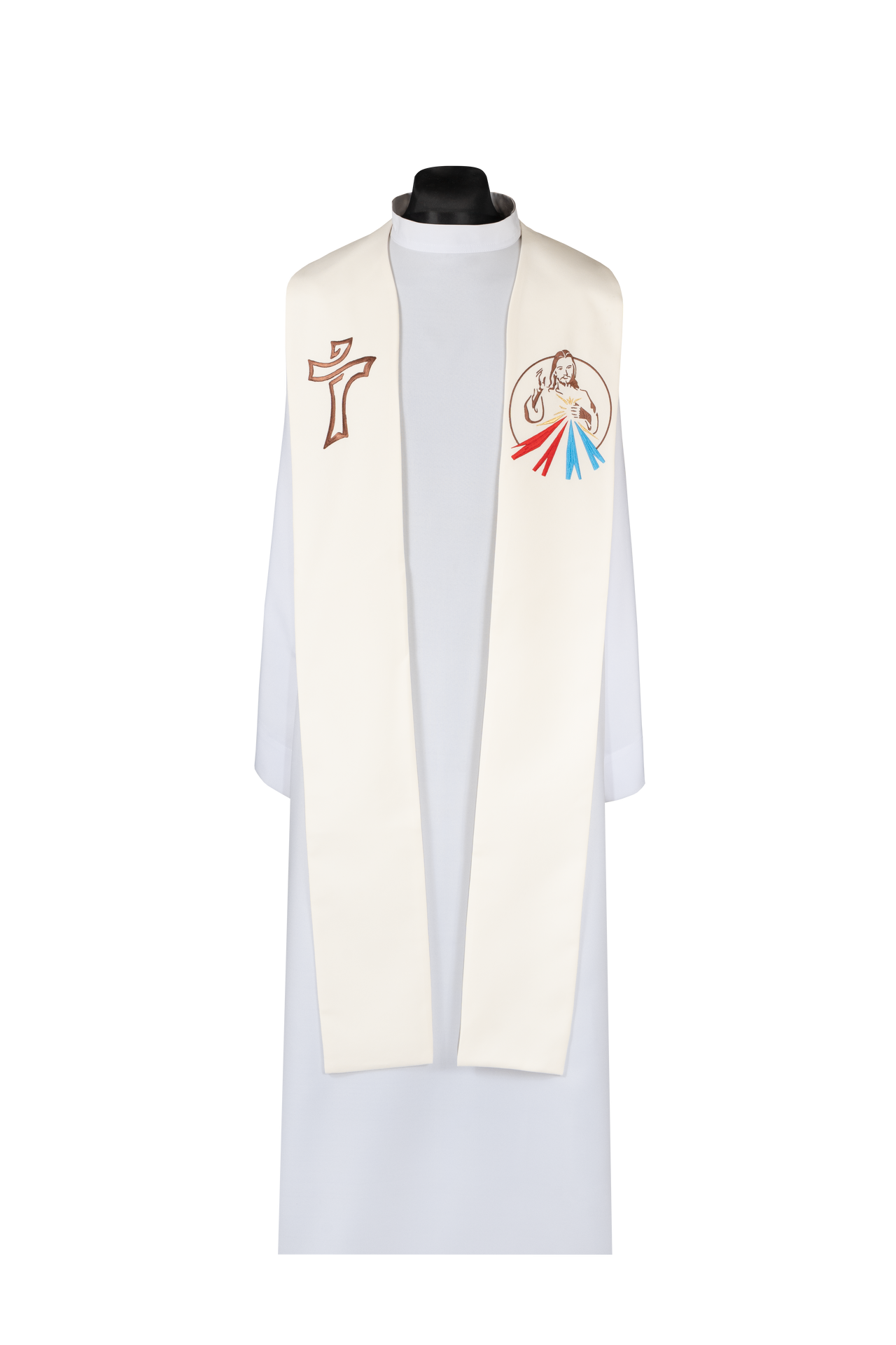 Stuła haftowana z wizerunkiem Jezusa Miłosiernego - ORNATY.PL