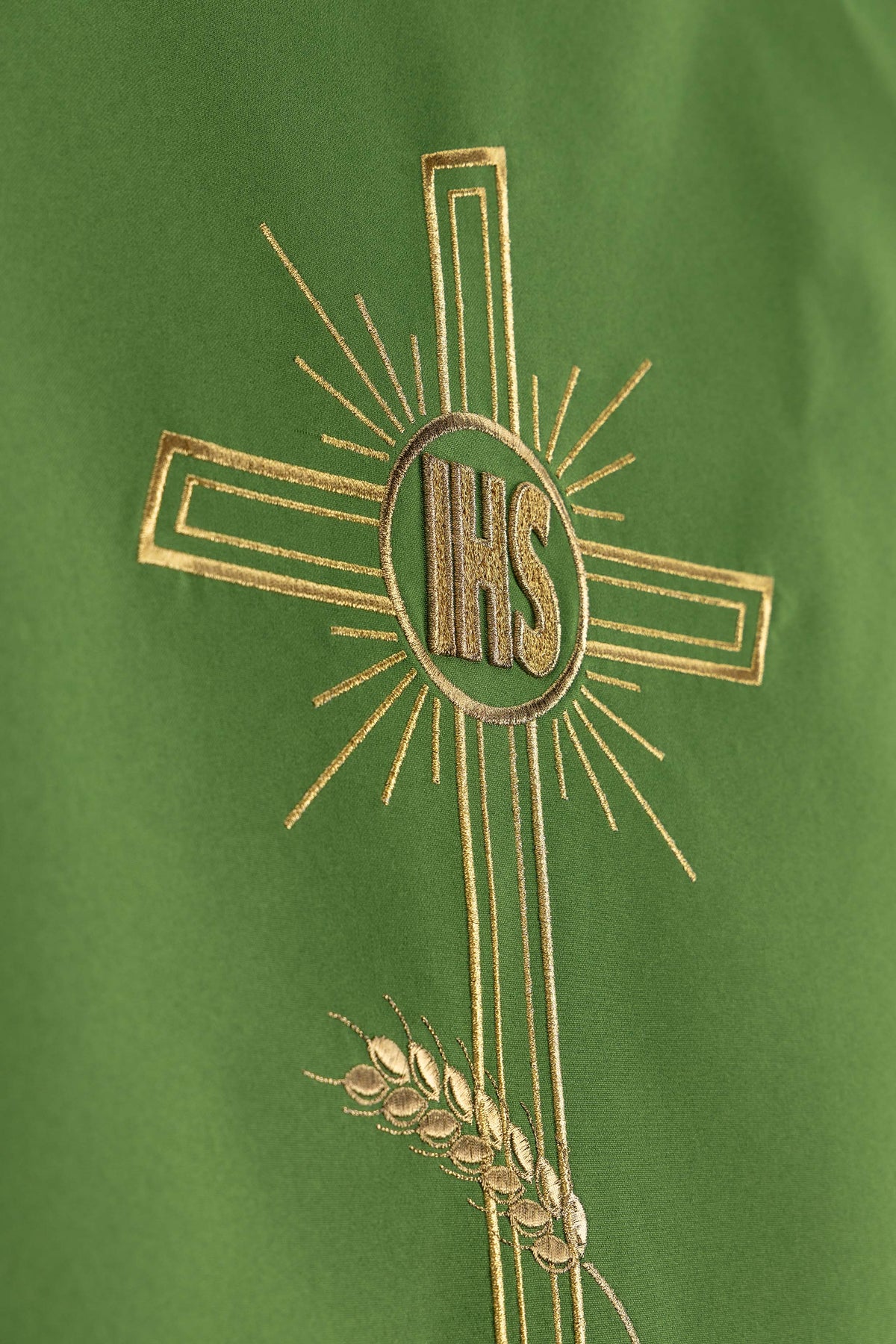 Capa de ambão bordada verde IHS e Cruz - verde