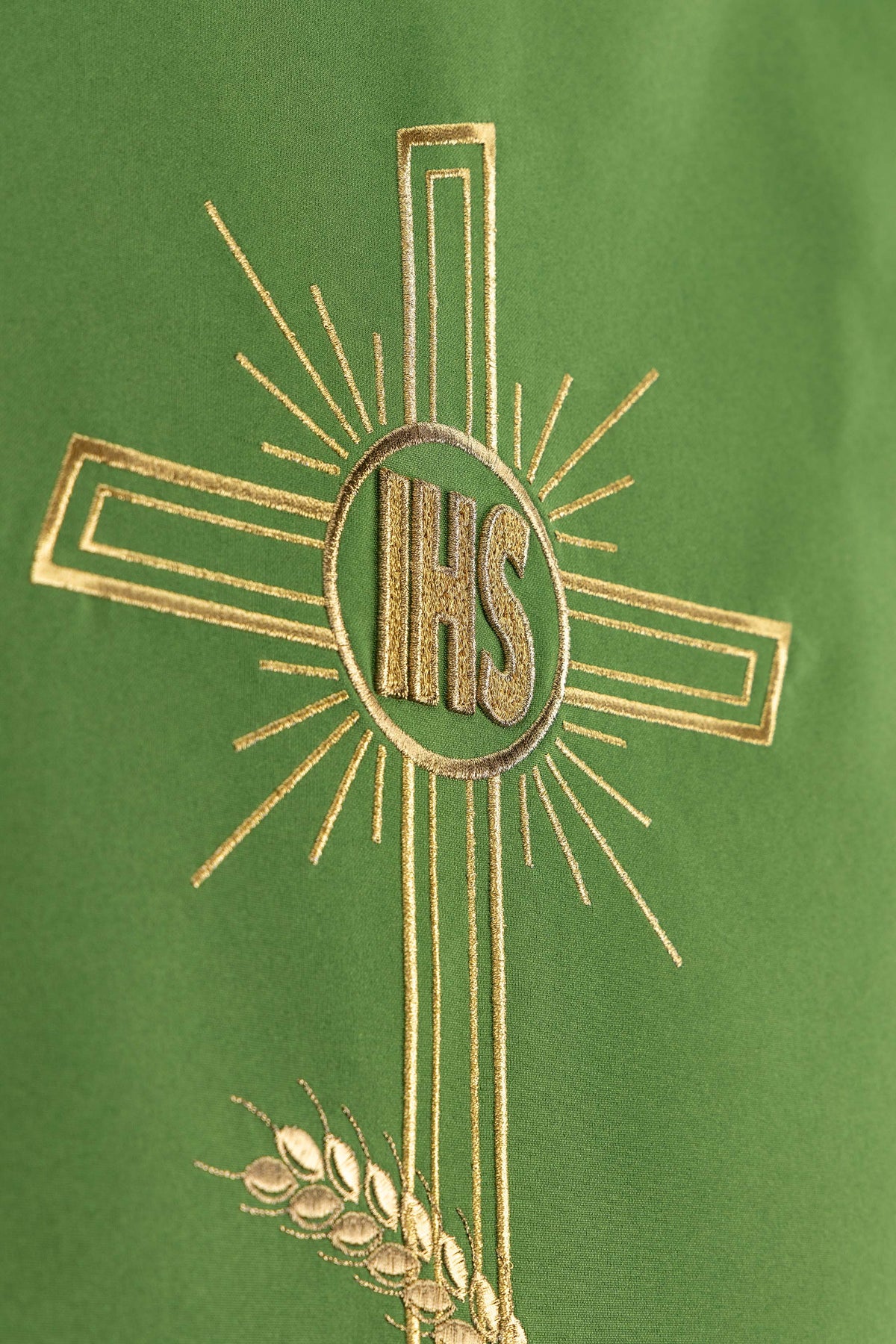Capa de ambão bordada verde IHS e Cruz - verde
