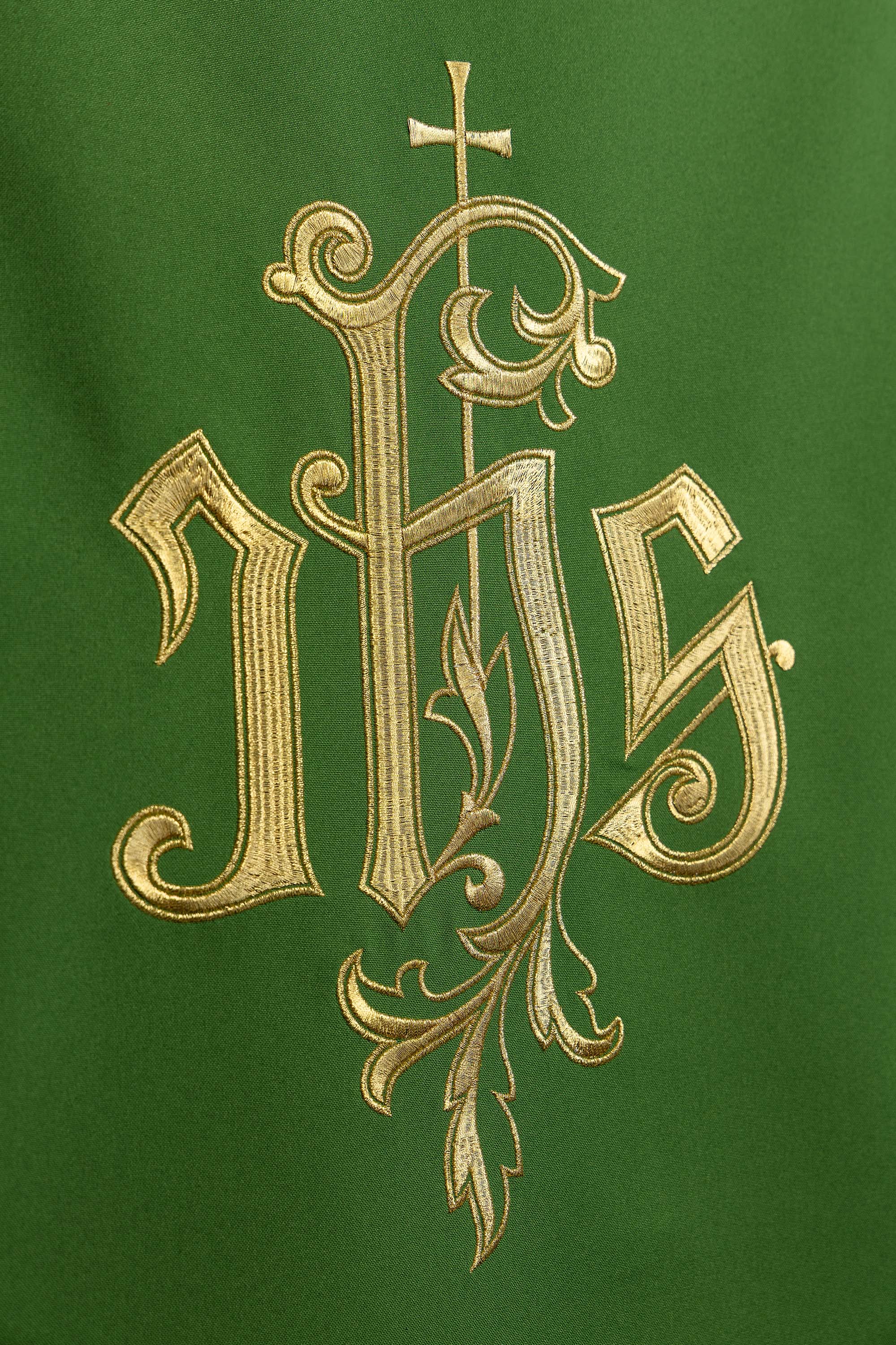 Capa de ambão verde com bordado clássico IHS - verde