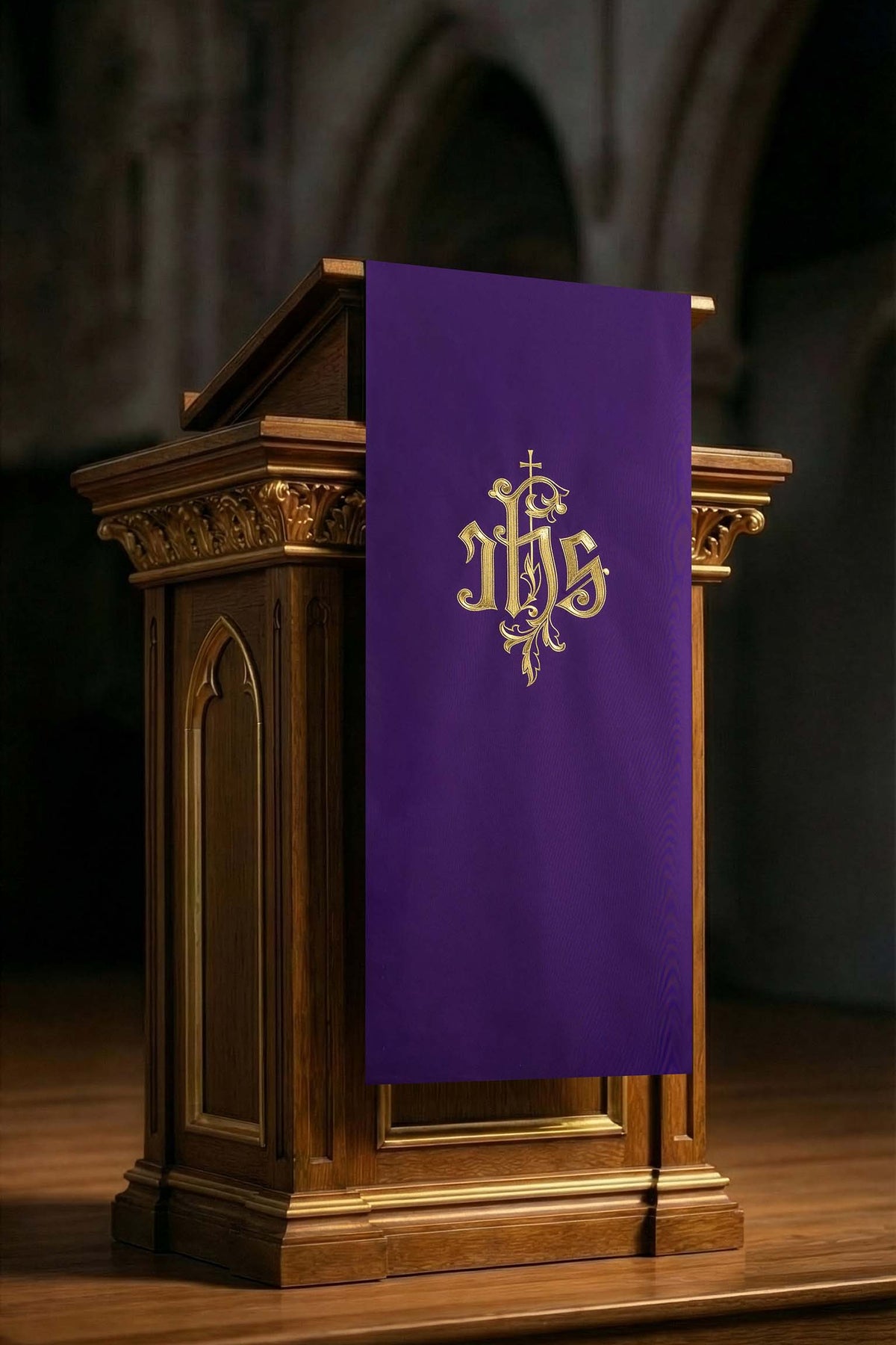 Capa de ambon roxa com bordado clássico IHS - roxo