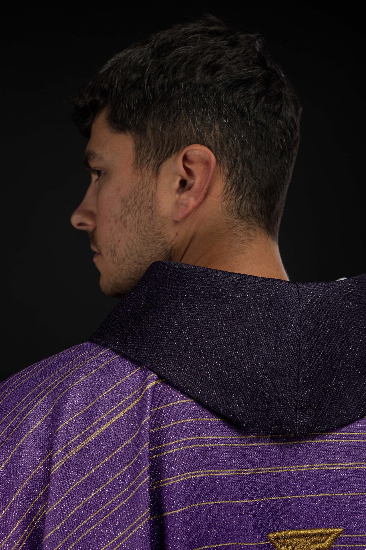 Casulla estampada con la Cruz de Jerusalén – violeta