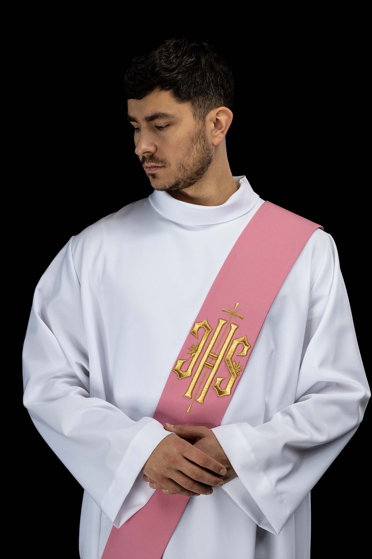 Stuła Diakońska haftowana IHS z Krzyżem - ORNATY.PL