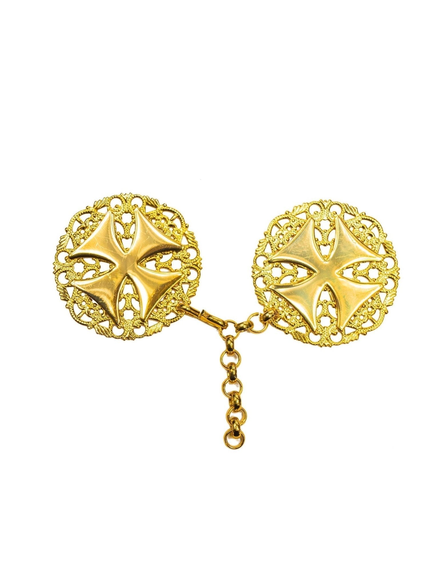 Broche dorada para capa pluvial símbolo Cruz KZP/007 - CASULLAS.ES