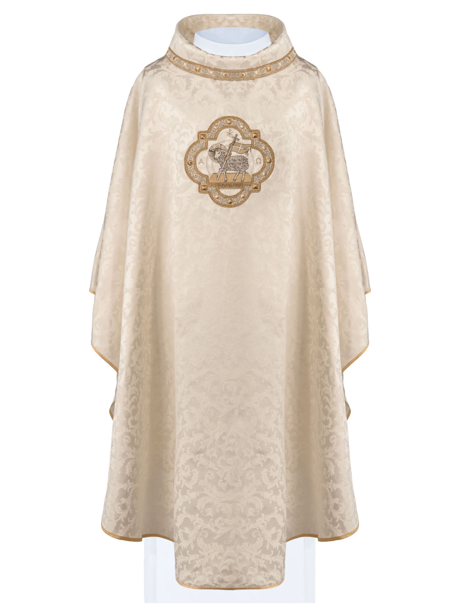 Casulla con cordero pascual hecha en tela decorativa S - 7072 - 05 - 88 - CASULLAS.ES