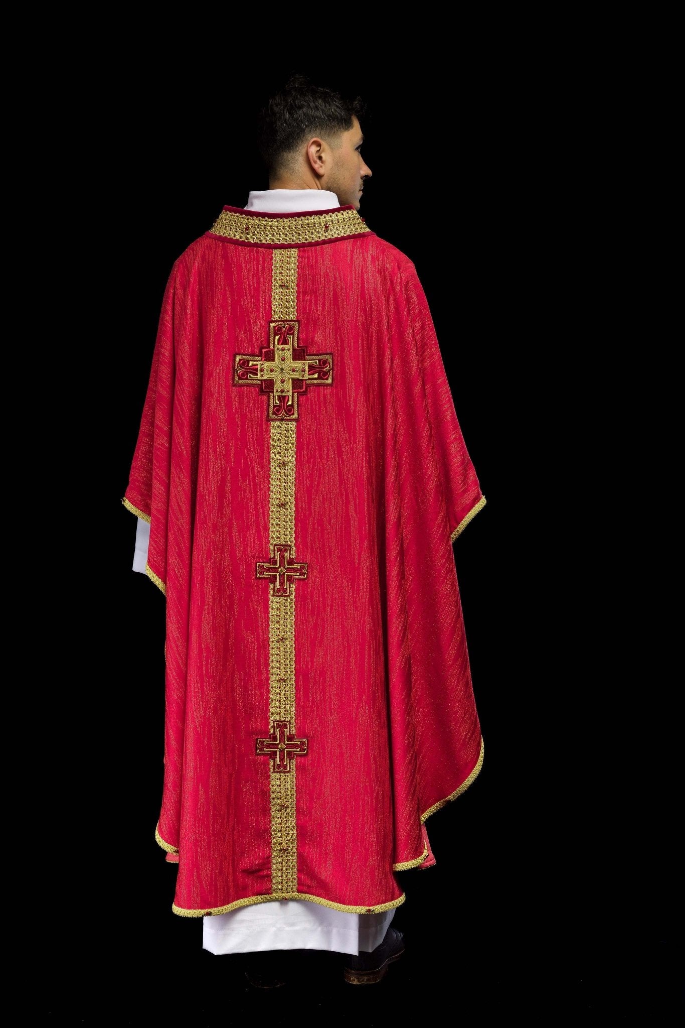 Casulla hecha a mano con piedras naturales Handmade 7015 Rojo HM/7015/02/99 - CASULLAS.ES