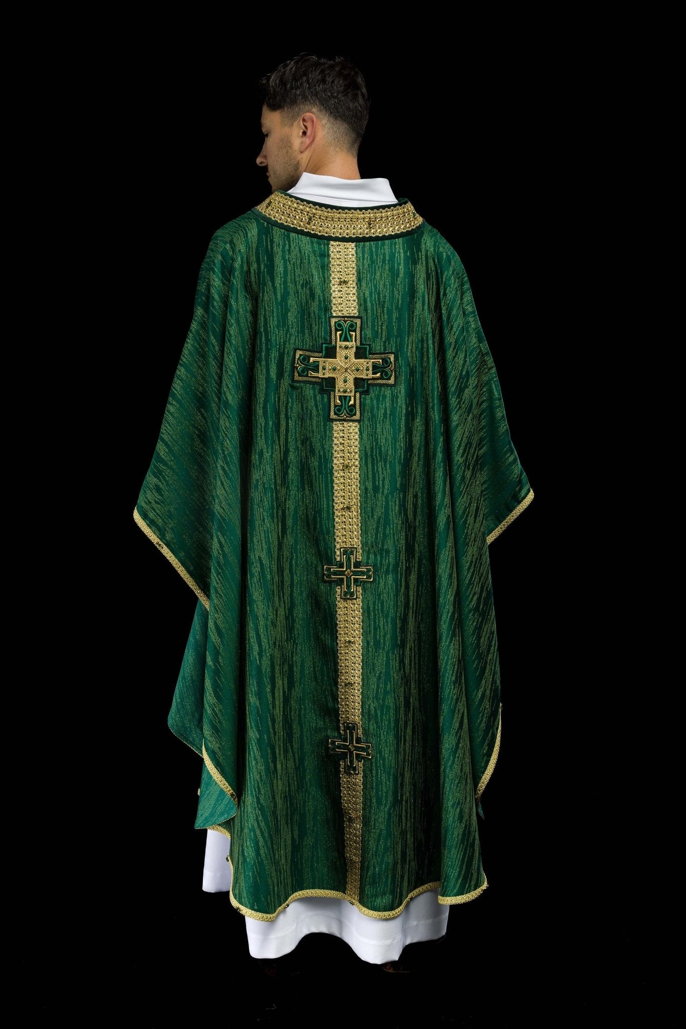 Casulla hecha a mano con piedras naturales Handmade 7015 Verde HM/7015/01/99 - CASULLAS.ES