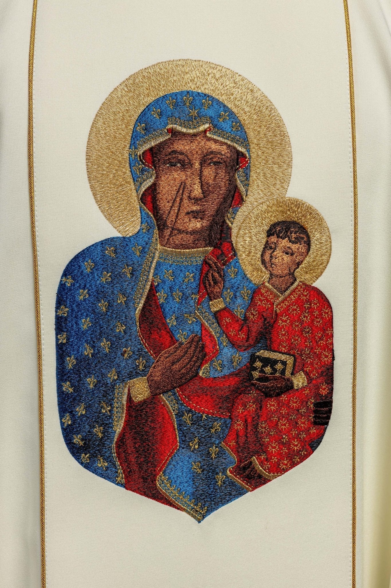 Casulla marfil de Nuestra Señora de Czestochowa KOR/201/05/01 ECRU - CASULLAS.ES
