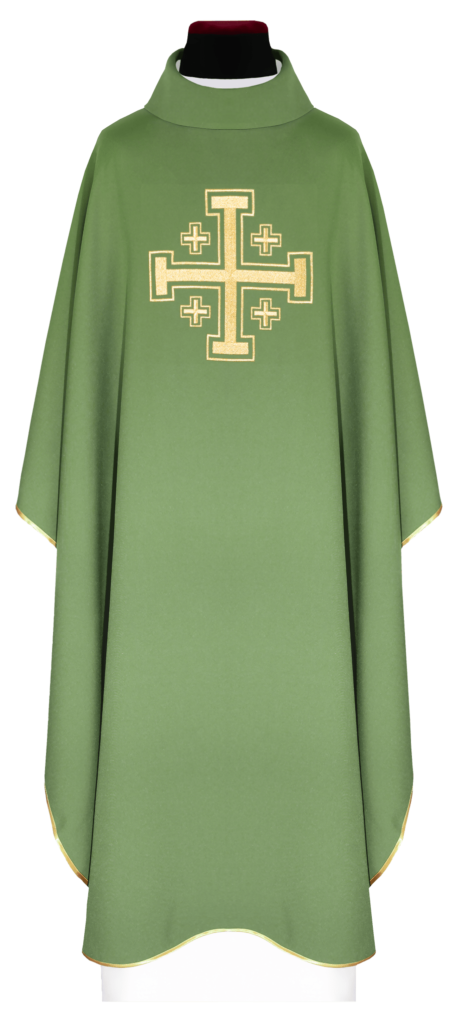 Casulla verde bordada con motivo de cruz KDT/7146/01/12 - CASULLAS.ES
