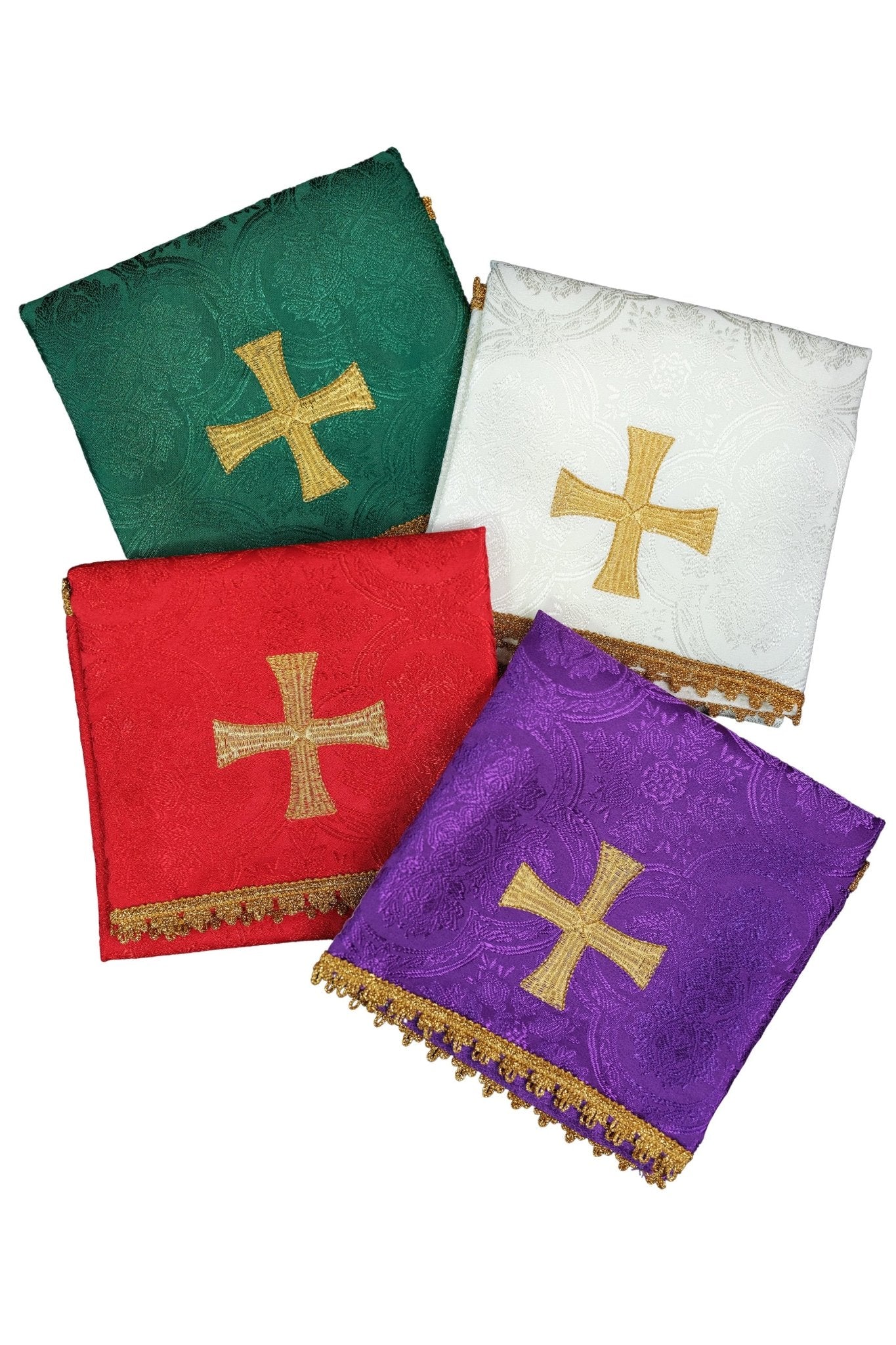 Conjunto de velos jacquard para cáliz en cuatro colores litúrgicos KWB/002/11 50X50 (4szt) - CASULLAS.ES