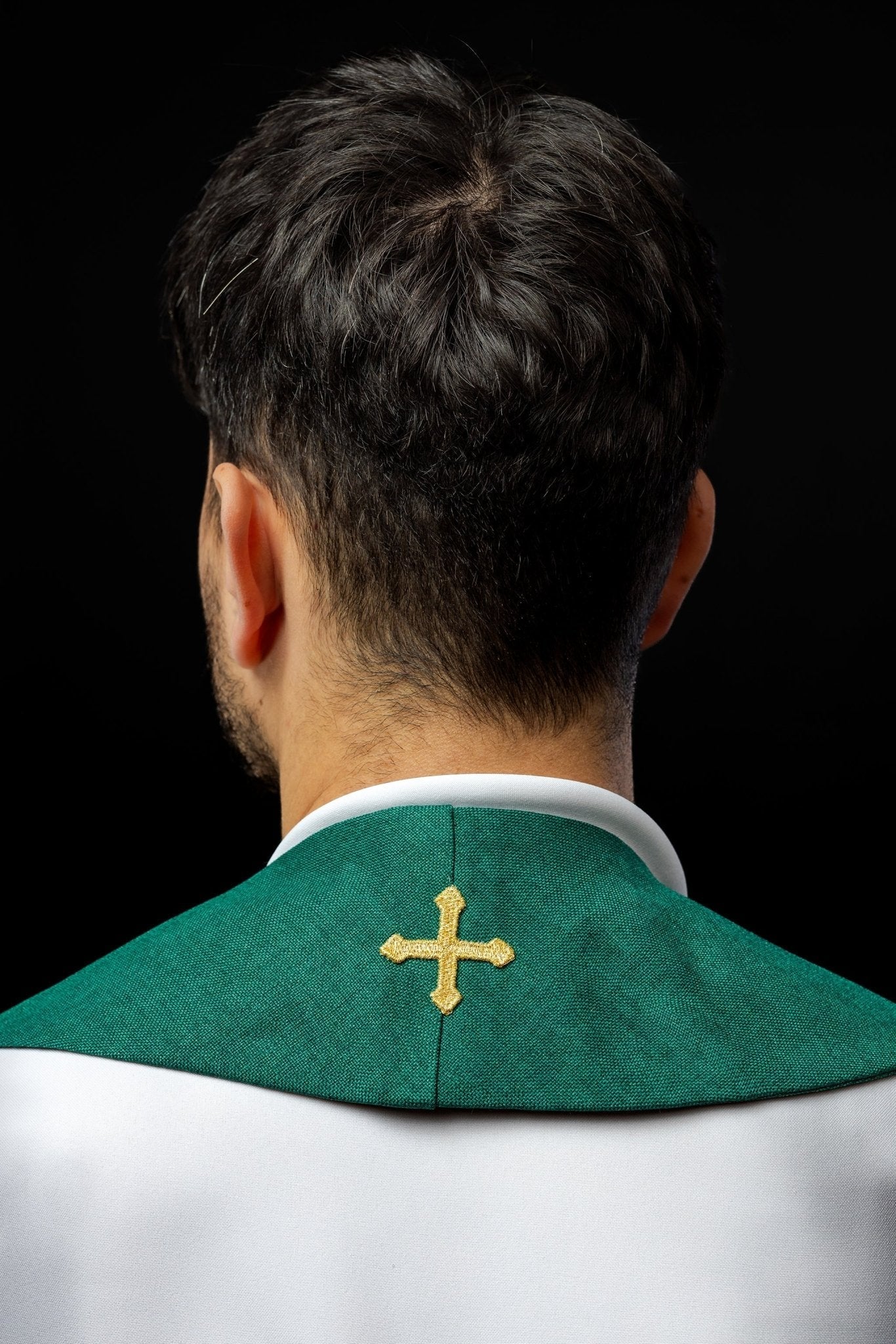 Estola bordada con cruces verdes S - 2068 - 01 - 70 - CASULLAS.ES