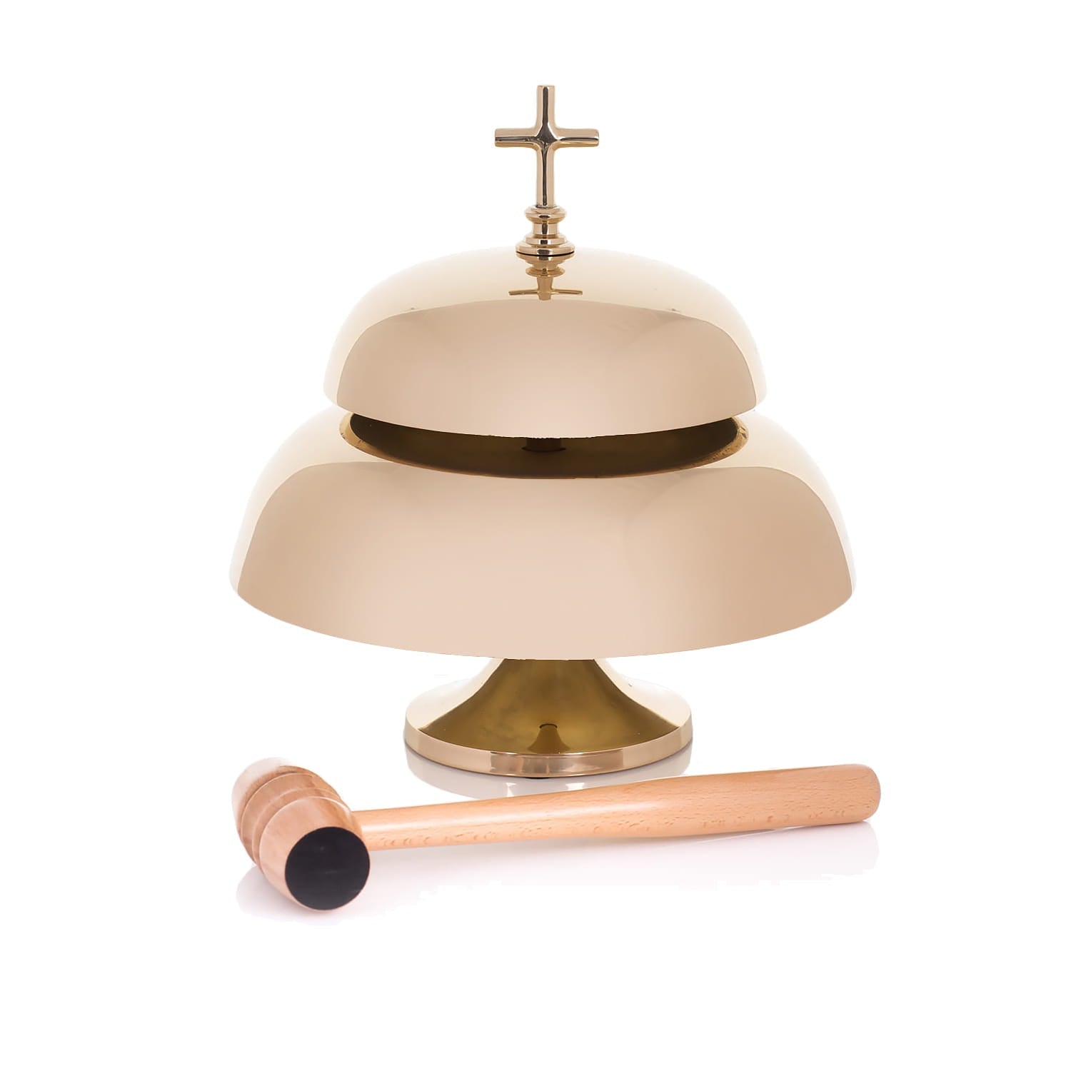 Gong doble – latón – mazo de madera – 33 cm 786922 - CASULLAS.ES