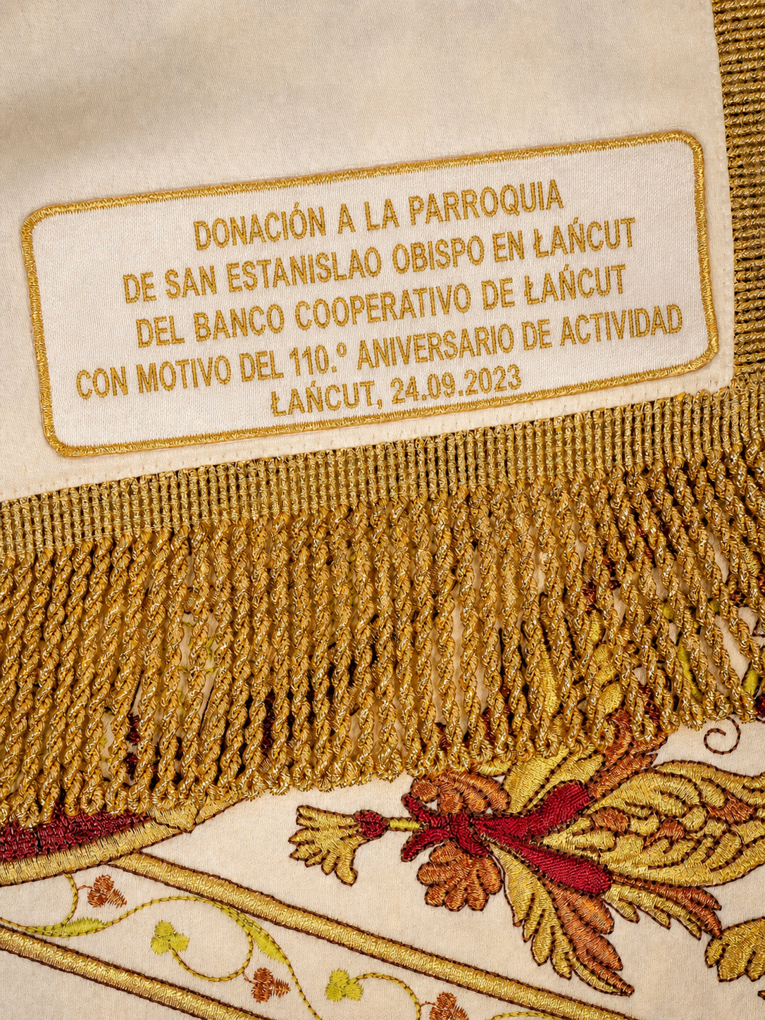 Etiqueta com dedicatória